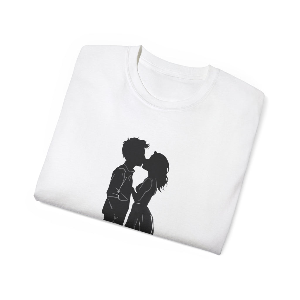 Silhouette Couple Kiss T-Shirt | Romantic Couple Silhouette Tee