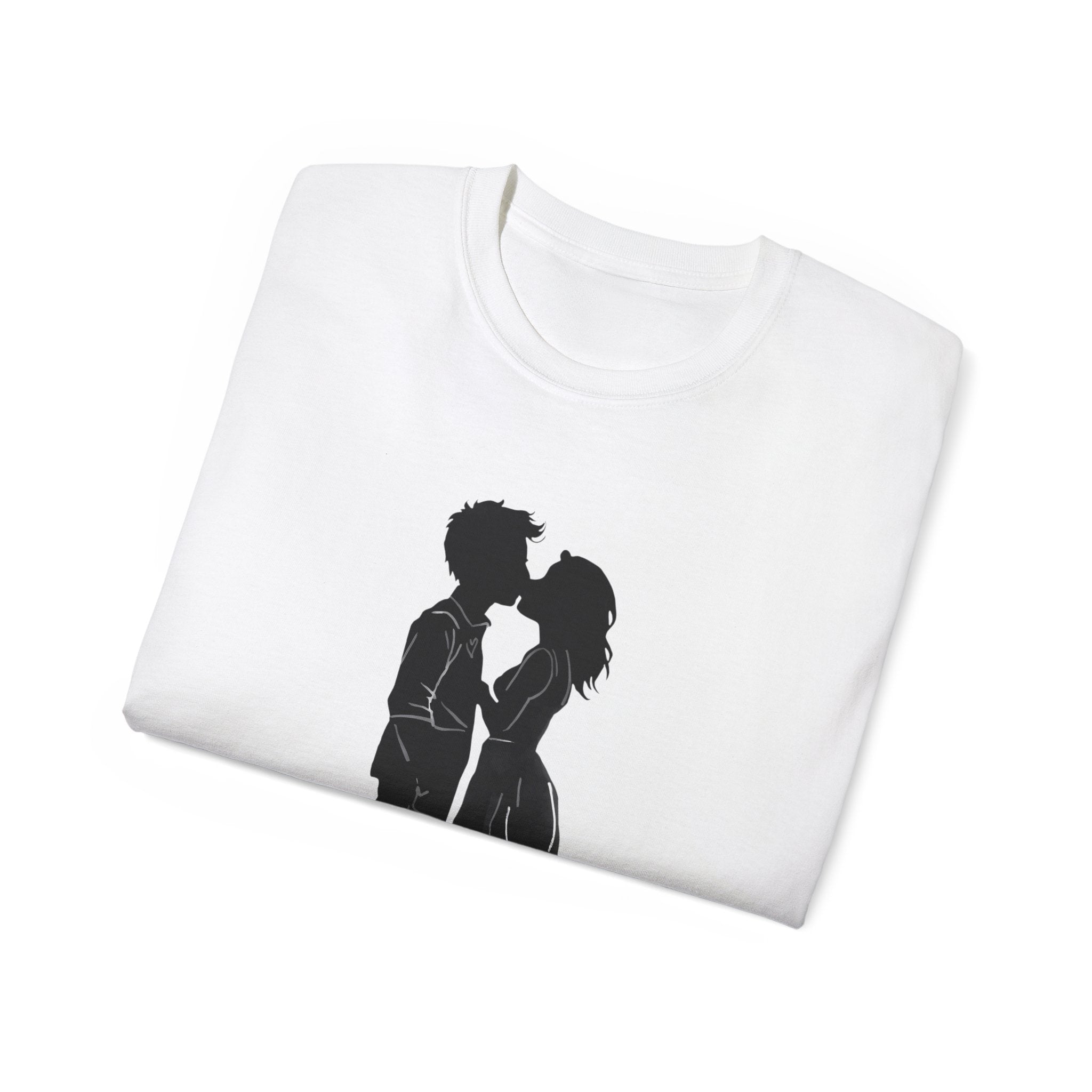Silhouette Couple Kiss T-Shirt | Romantic Couple Silhouette Tee