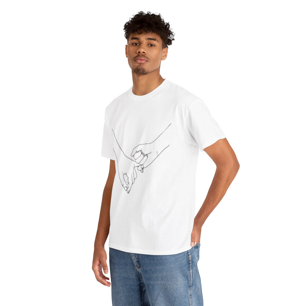 Abstract One-Line Couple Hand-Holding Tee – Modern Minimalist Valentine’s Gift-Design 2