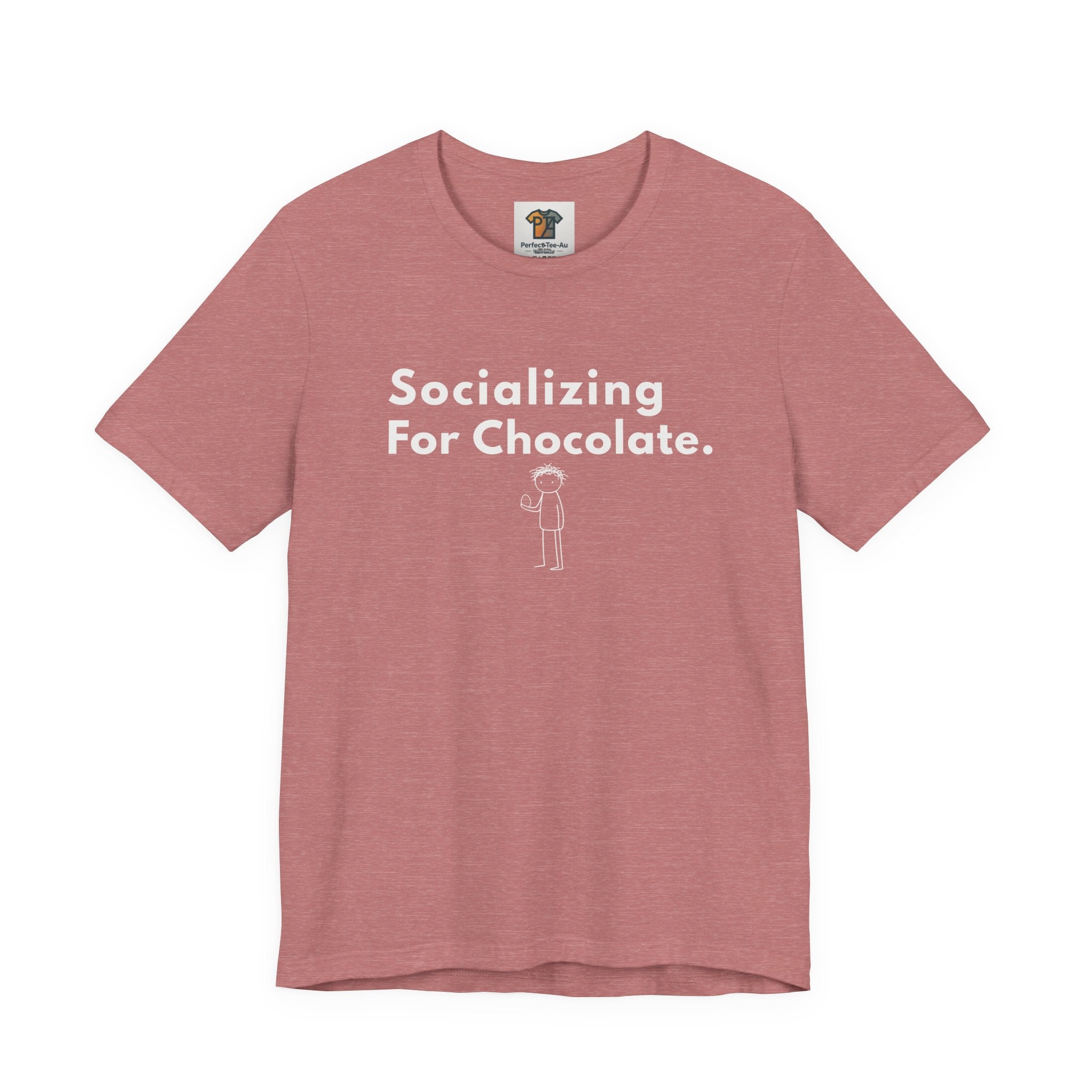 Socializing For Chocolate T-Shirt | Funny Easter Shirt | Chocolate Lover Gift Tee | Introvert Humor Graphic Shirt | Minimal Statement Tee