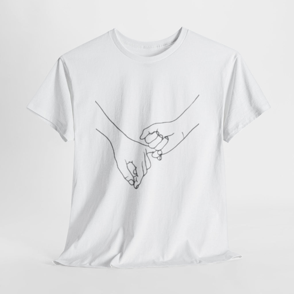 Abstract One-Line Couple Hand-Holding Tee – Modern Minimalist Valentine’s Gift-Design 2