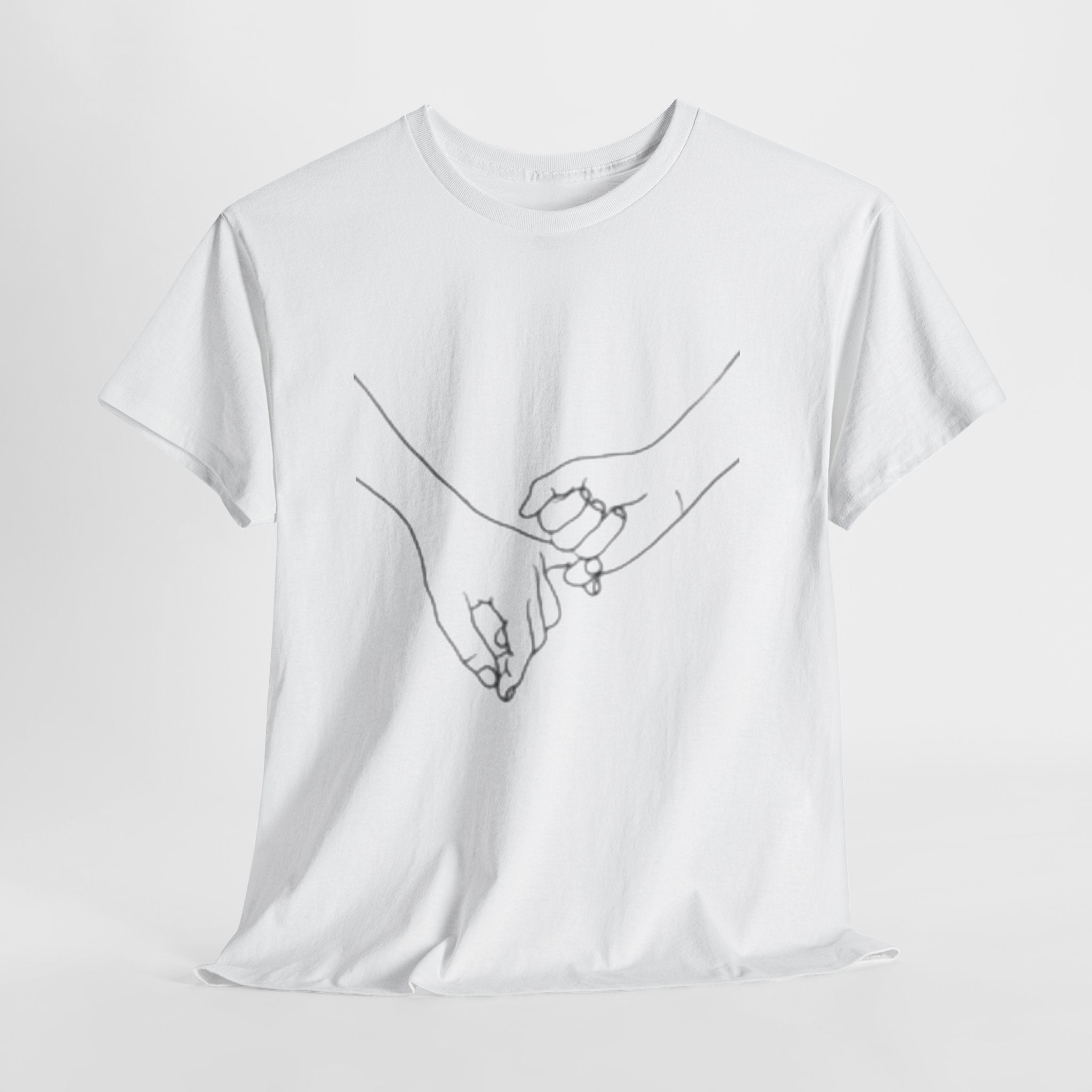 Abstract One-Line Couple Hand-Holding Tee – Modern Minimalist Valentine’s Gift-Design 2