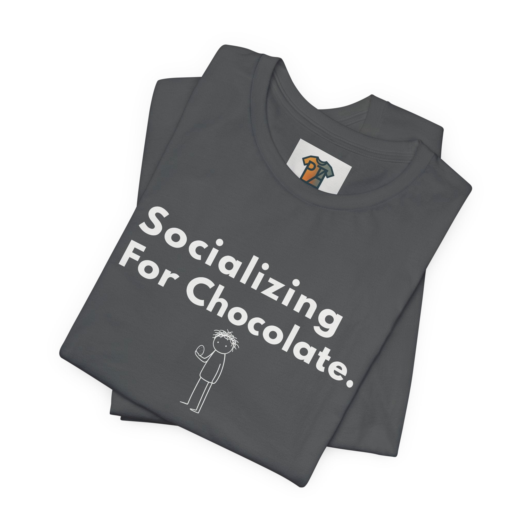 Socializing For Chocolate T-Shirt | Funny Easter Shirt | Chocolate Lover Gift Tee | Introvert Humor Graphic Shirt | Minimal Statement Tee
