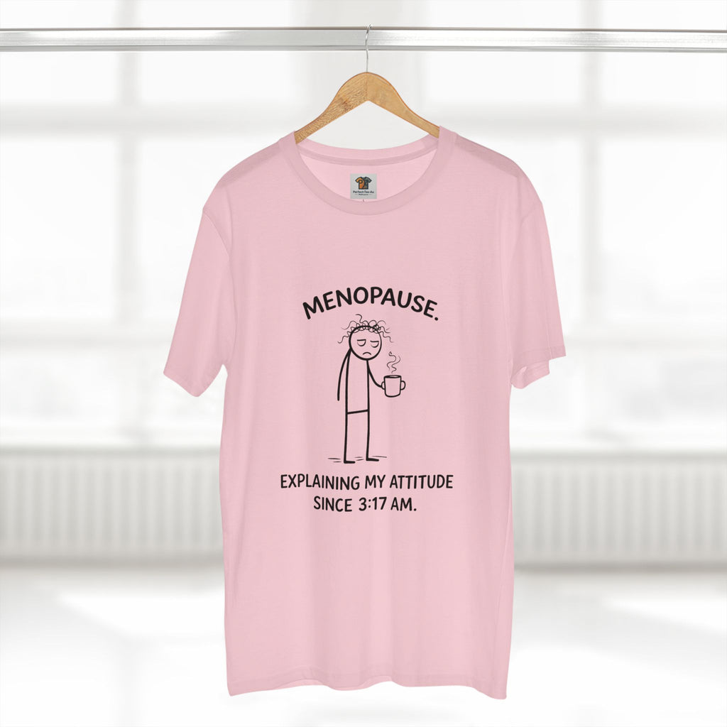 “Explaining My Attitude Since 3:17 AM – Funny Menopause Tee for Women”