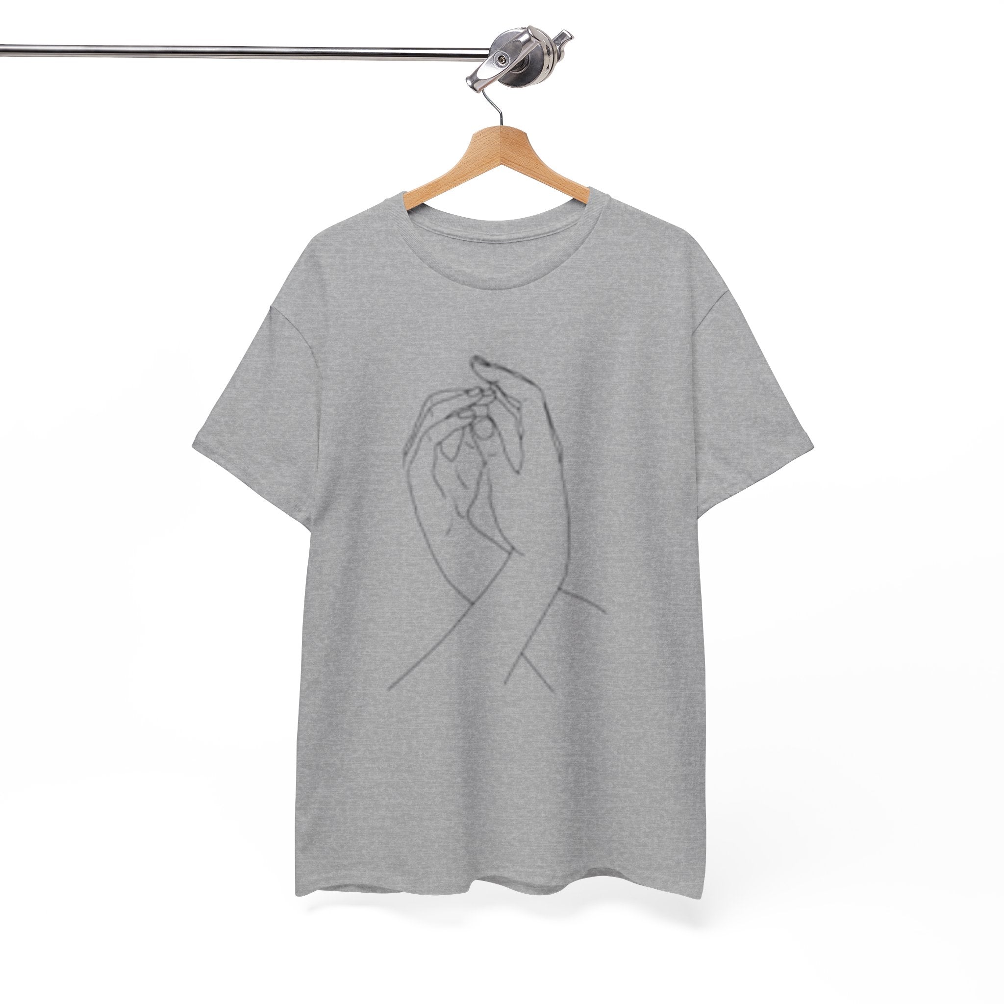 Abstract One-Line Couple Hand-Holding Tee – Modern Minimalist Valentine’s Gift
