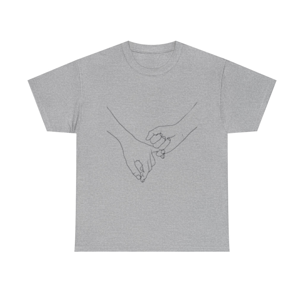 Abstract One-Line Couple Hand-Holding Tee – Modern Minimalist Valentine’s Gift-Design 2