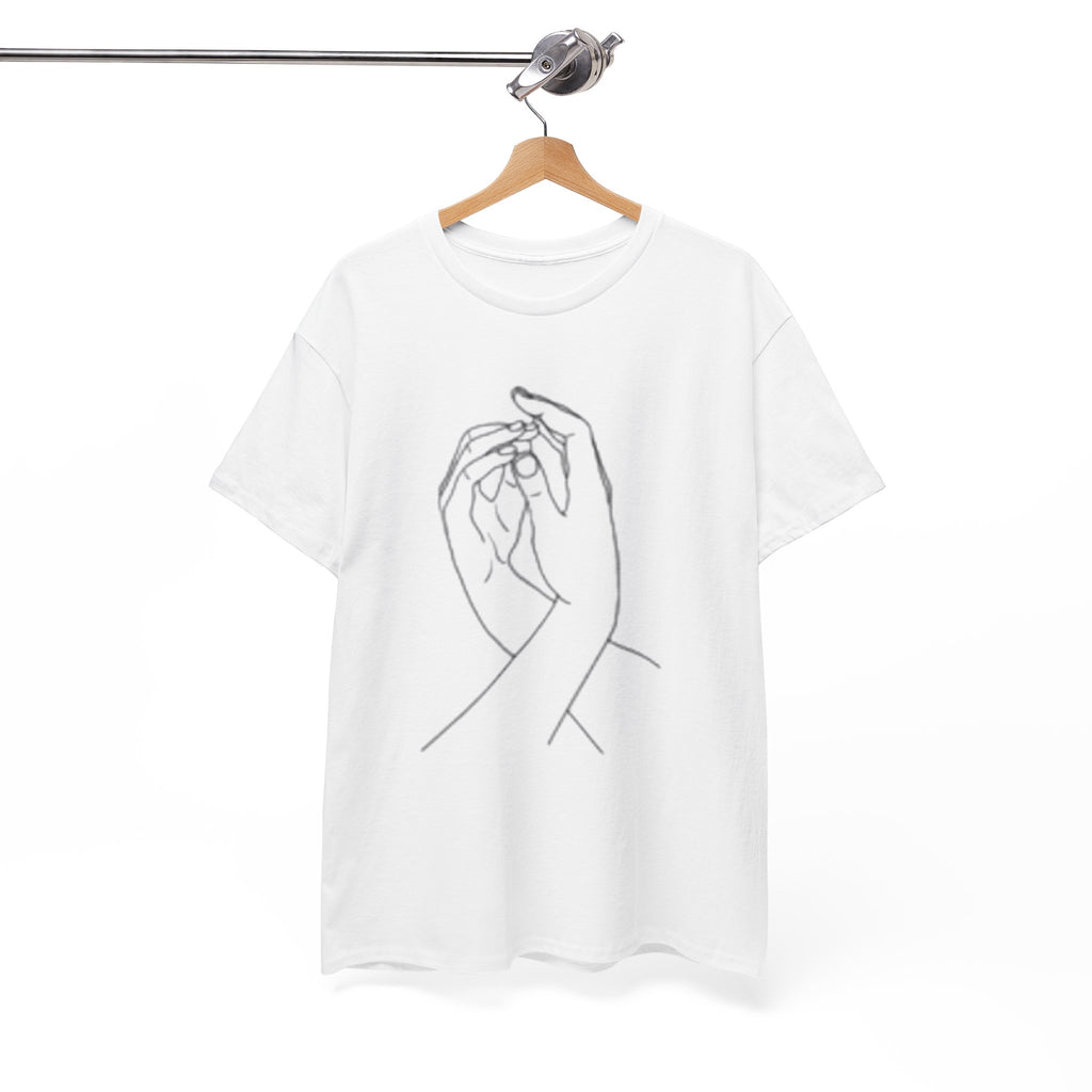 Abstract One-Line Couple Hand-Holding Tee – Modern Minimalist Valentine’s Gift