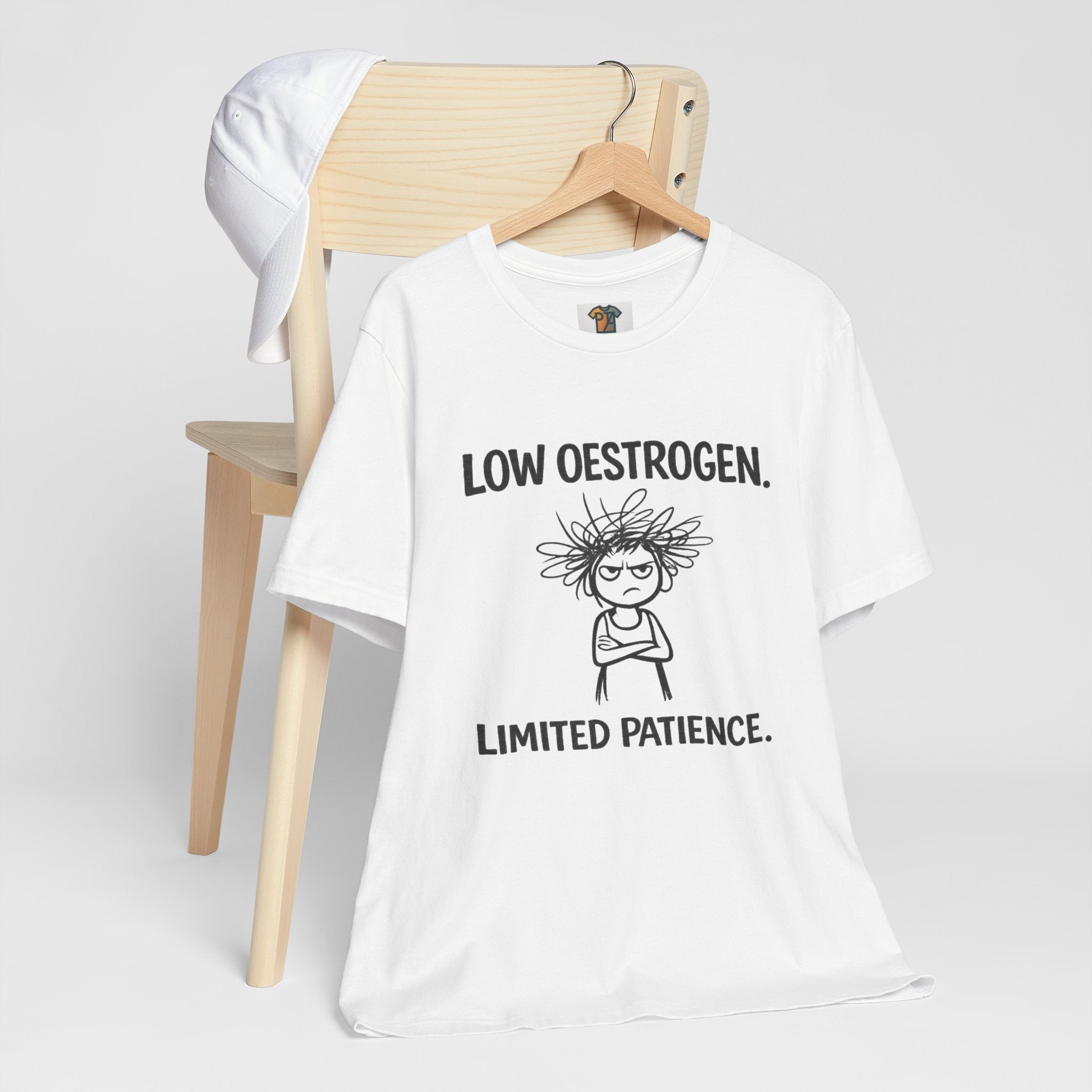 Low Oestrogen, Limited Patience Menopause T-Shirt | Funny Gift for Women in Menopause