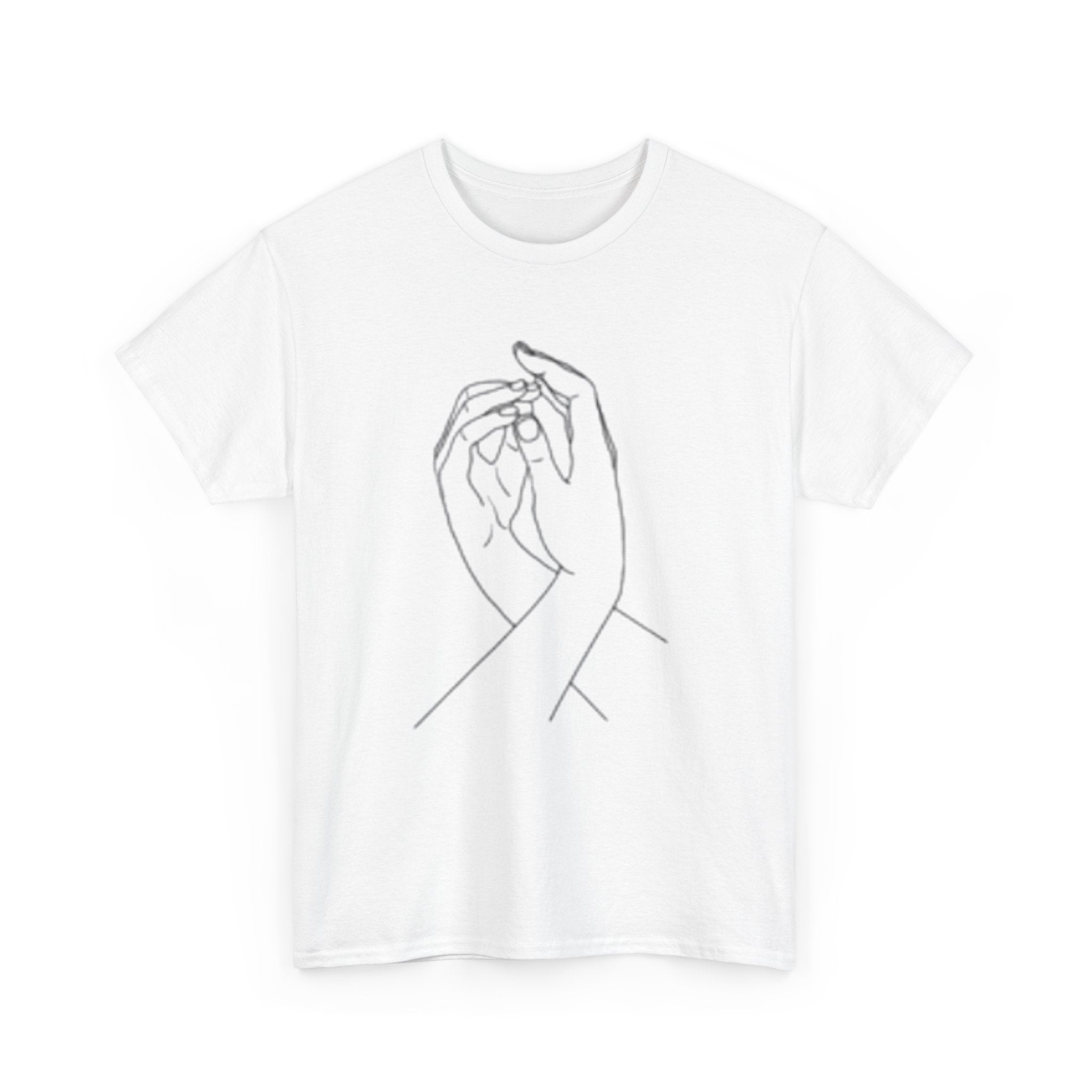 Abstract One-Line Couple Hand-Holding Tee – Modern Minimalist Valentine’s Gift