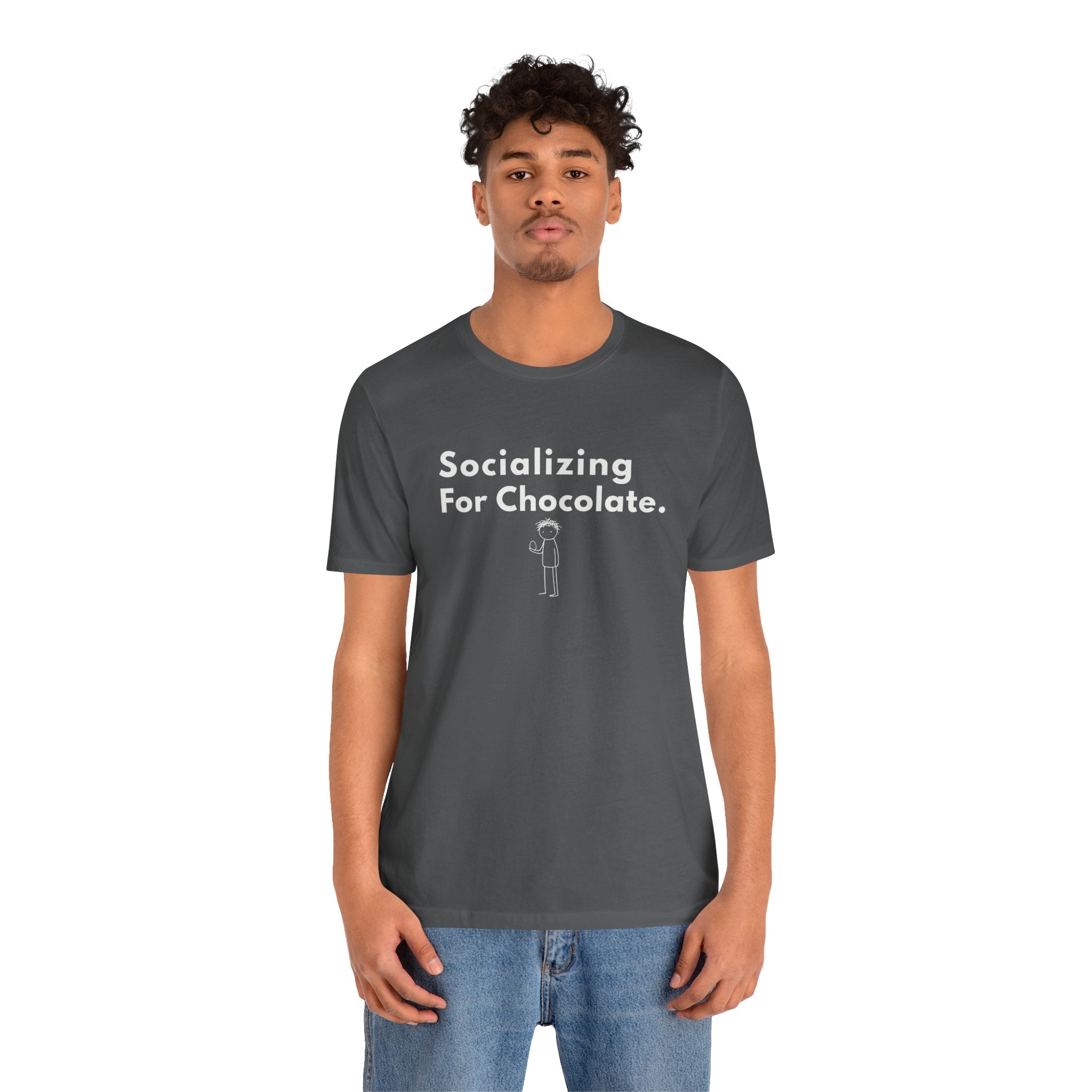 Socializing For Chocolate T-Shirt | Funny Easter Shirt | Chocolate Lover Gift Tee | Introvert Humor Graphic Shirt | Minimal Statement Tee