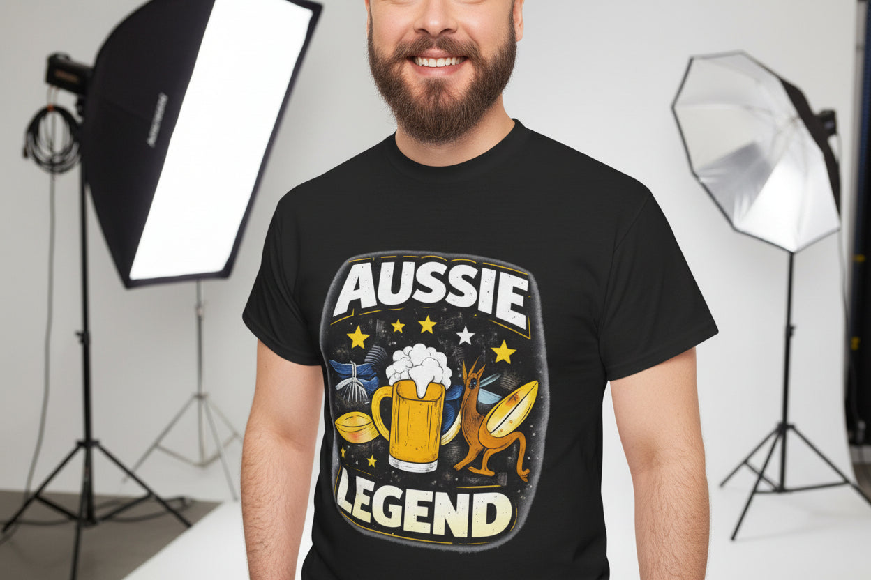 Aussie Legend T-Shirt – Beer & Surf Retro Graphic Tee