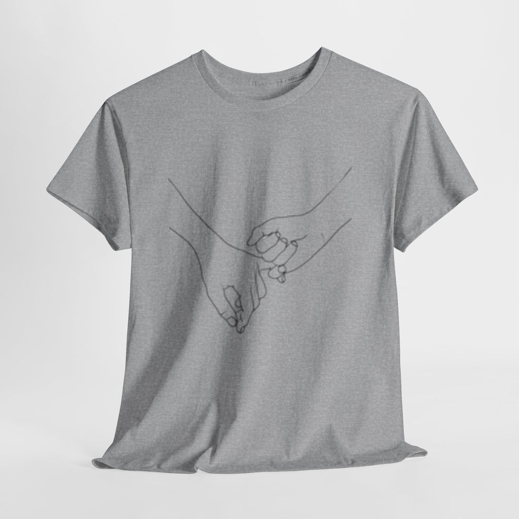Abstract One-Line Couple Hand-Holding Tee – Modern Minimalist Valentine’s Gift-Design 2