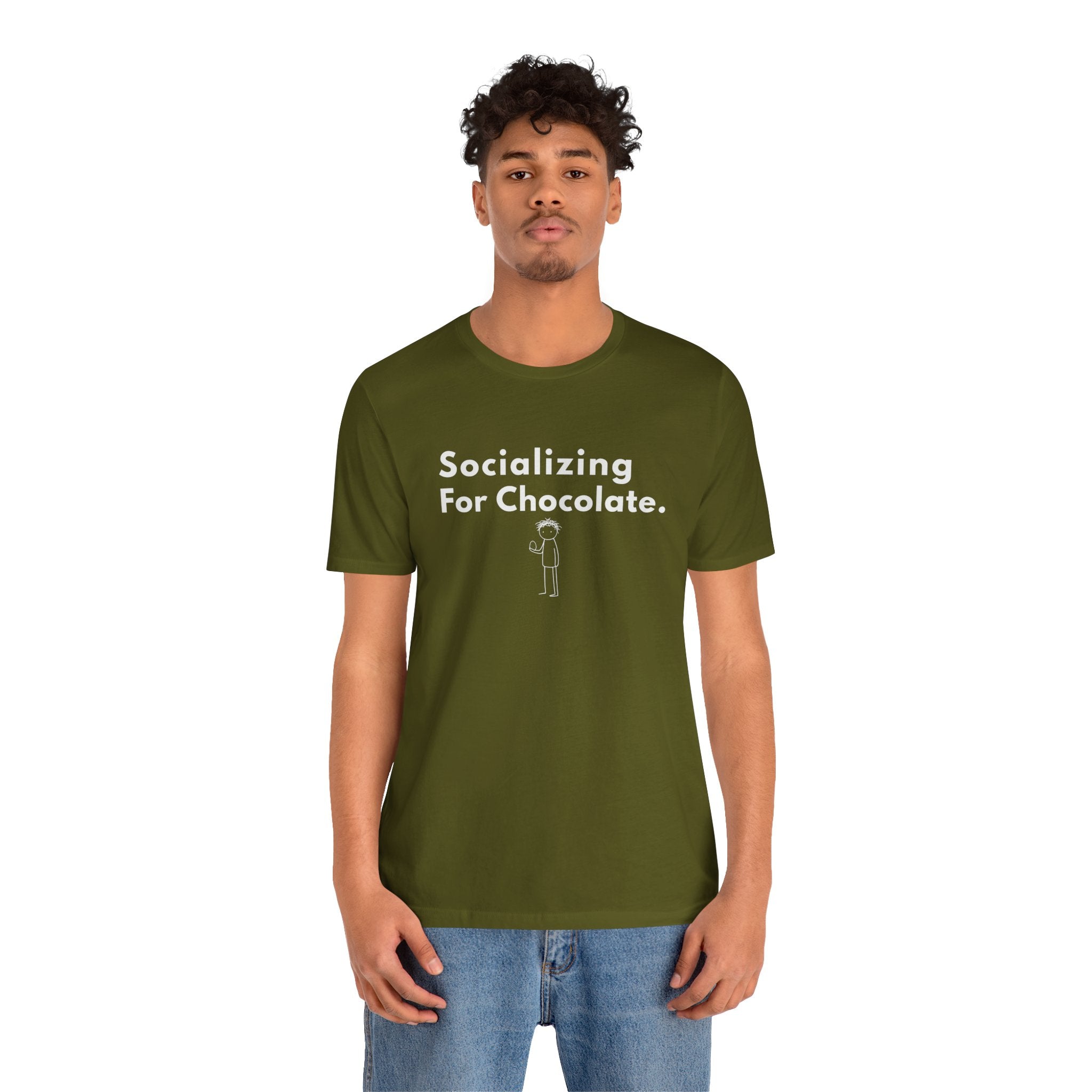Socializing For Chocolate T-Shirt | Funny Easter Shirt | Chocolate Lover Gift Tee | Introvert Humor Graphic Shirt | Minimal Statement Tee