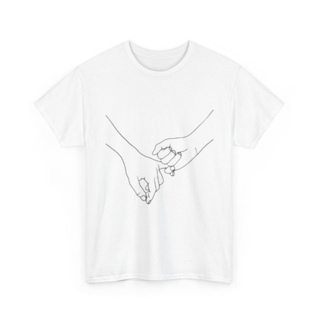 Abstract One-Line Couple Hand-Holding Tee – Modern Minimalist Valentine’s Gift-Design 2