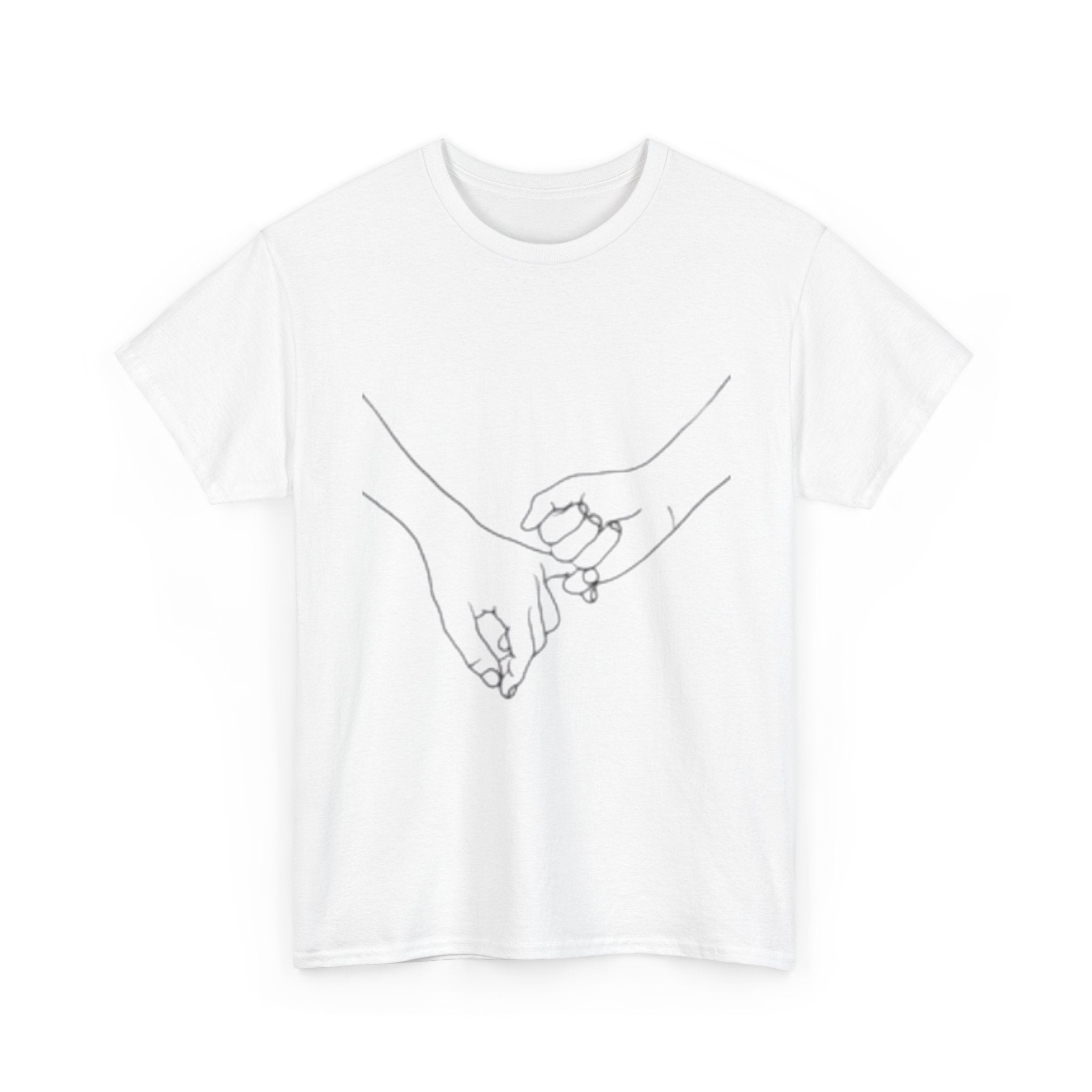 Abstract One-Line Couple Hand-Holding Tee – Modern Minimalist Valentine’s Gift-Design 2