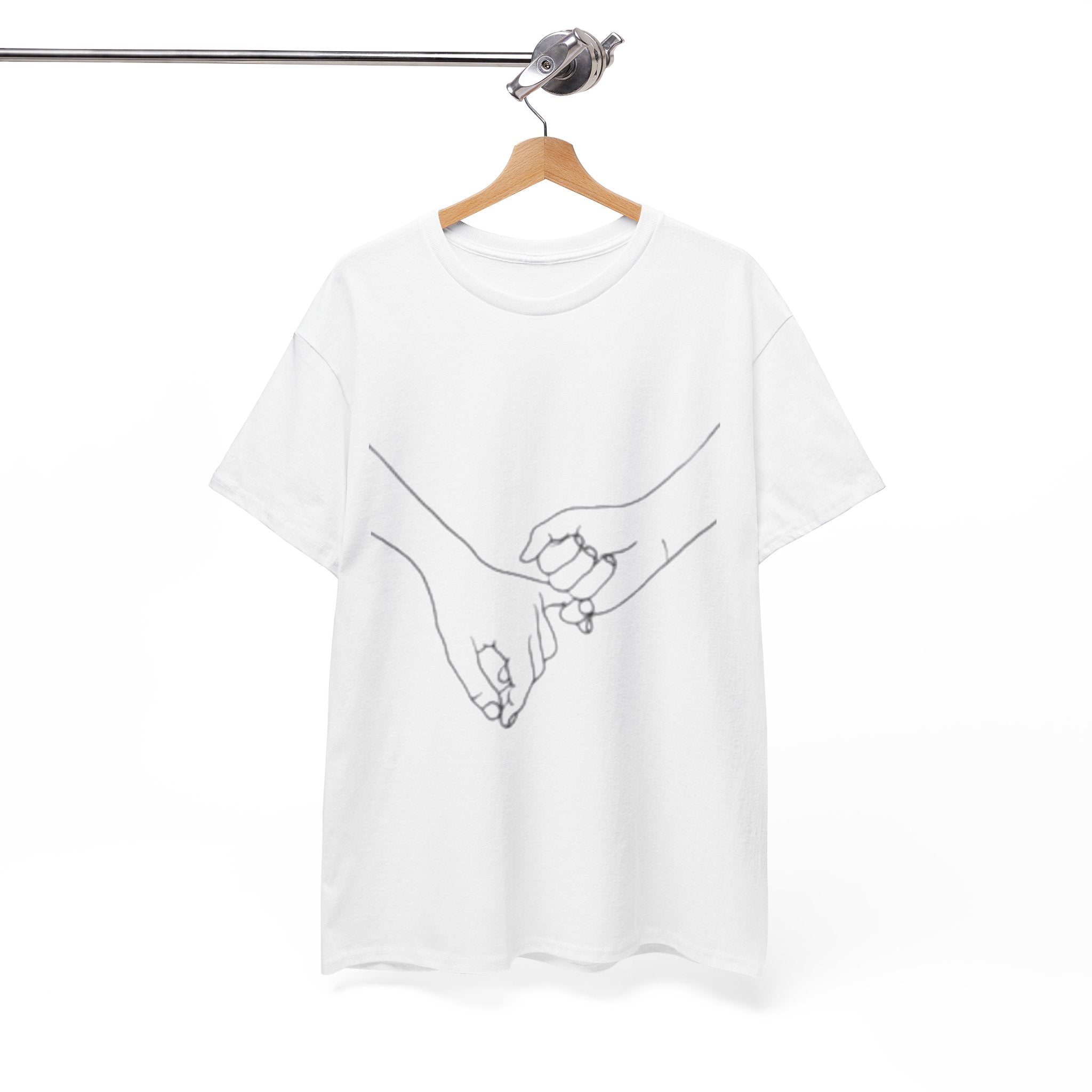 Abstract One-Line Couple Hand-Holding Tee – Modern Minimalist Valentine’s Gift-Design 2