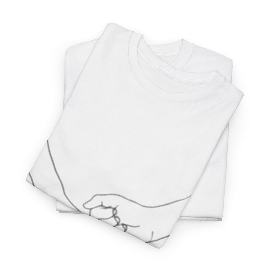 Abstract One-Line Couple Hand-Holding Tee – Modern Minimalist Valentine’s Gift-Design 2