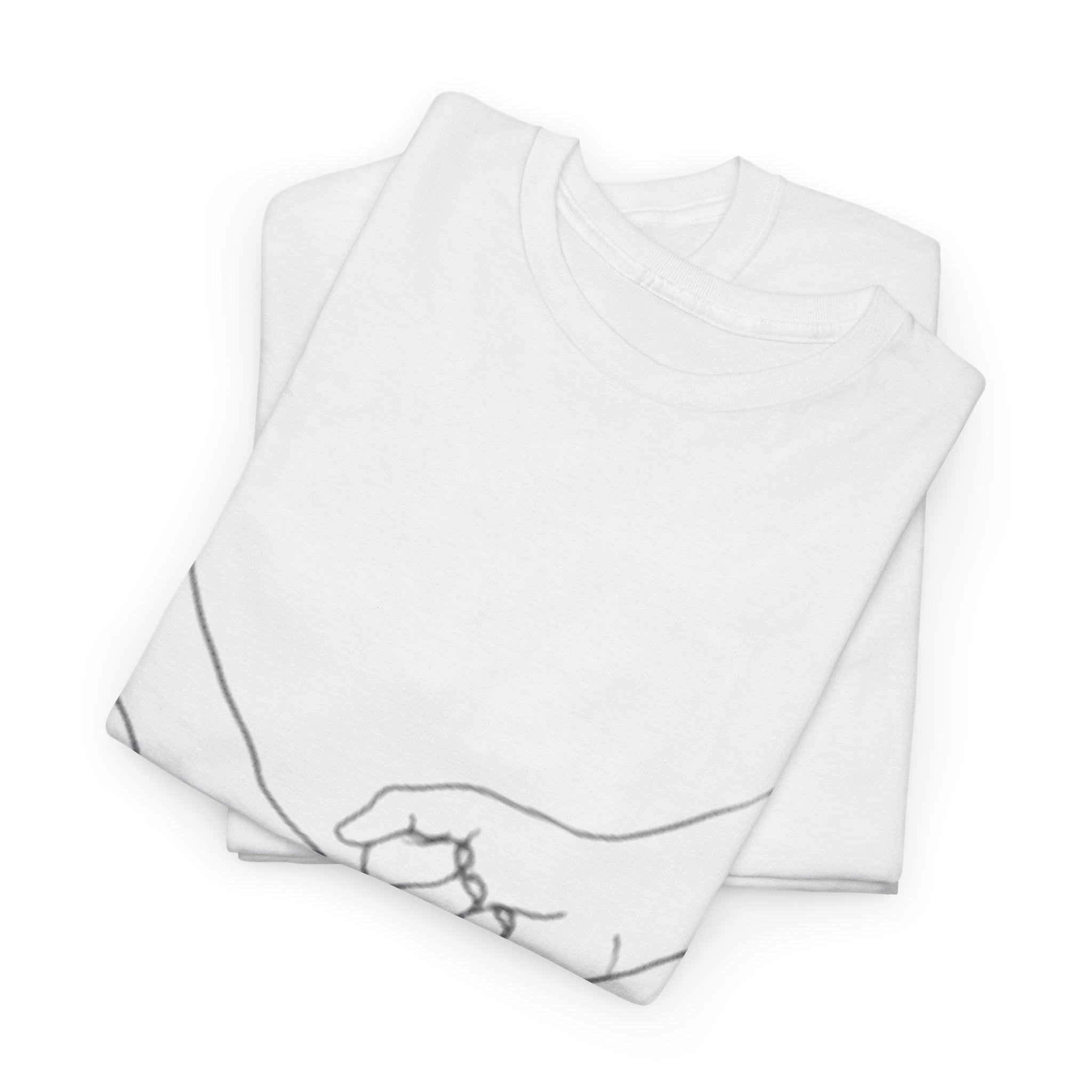 Abstract One-Line Couple Hand-Holding Tee – Modern Minimalist Valentine’s Gift-Design 2