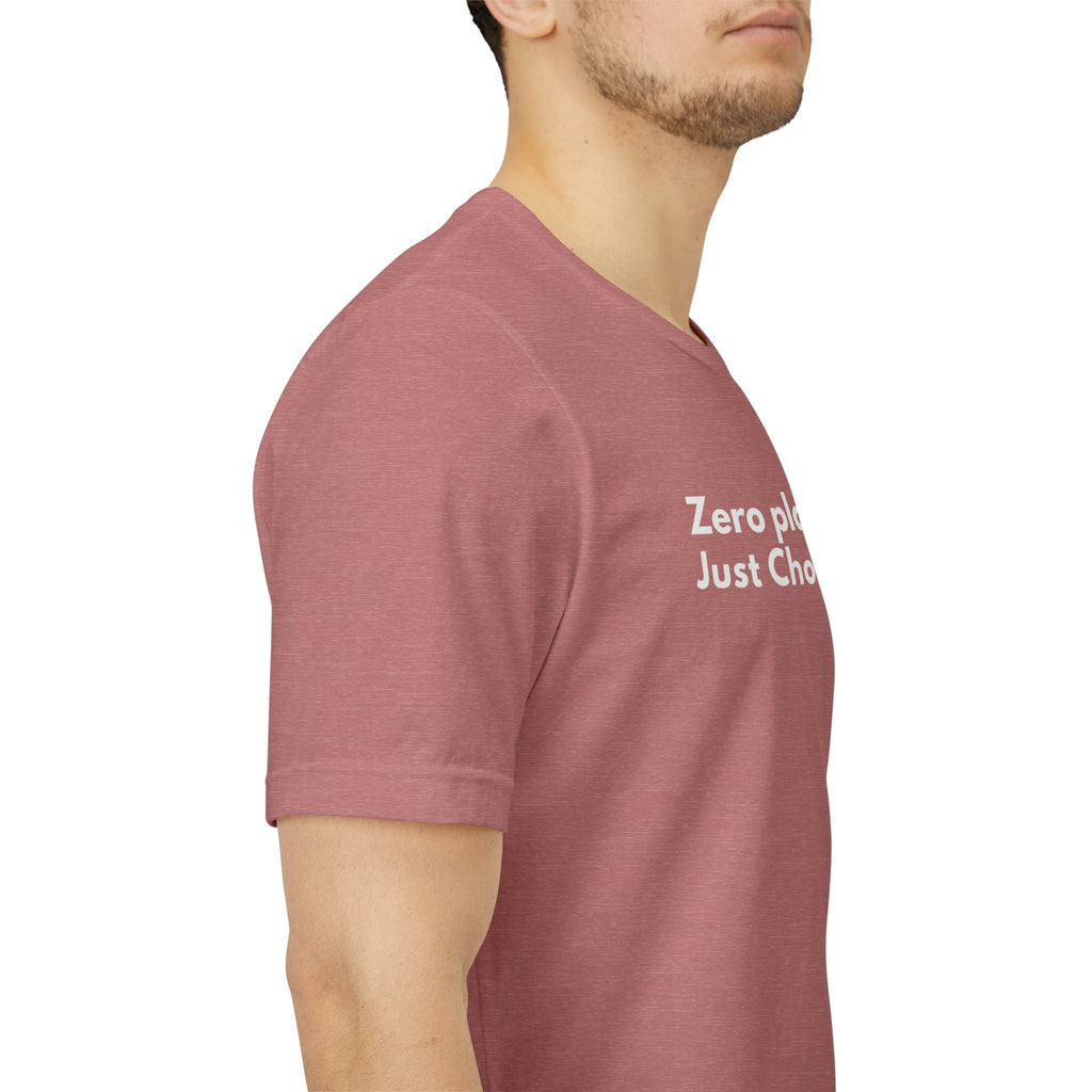 Zero Plans Just Chocolate T-Shirt – Funny Easter Shirt for Adults, Chocolate Lover Graphic Tee, Introvert Holiday Shirt, Bella Canvas 3001 Unisex Tee