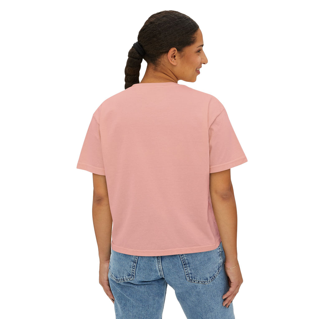 Powered by Hyperfocus Boxy Tee — Women's Cropped Graphic Shirt