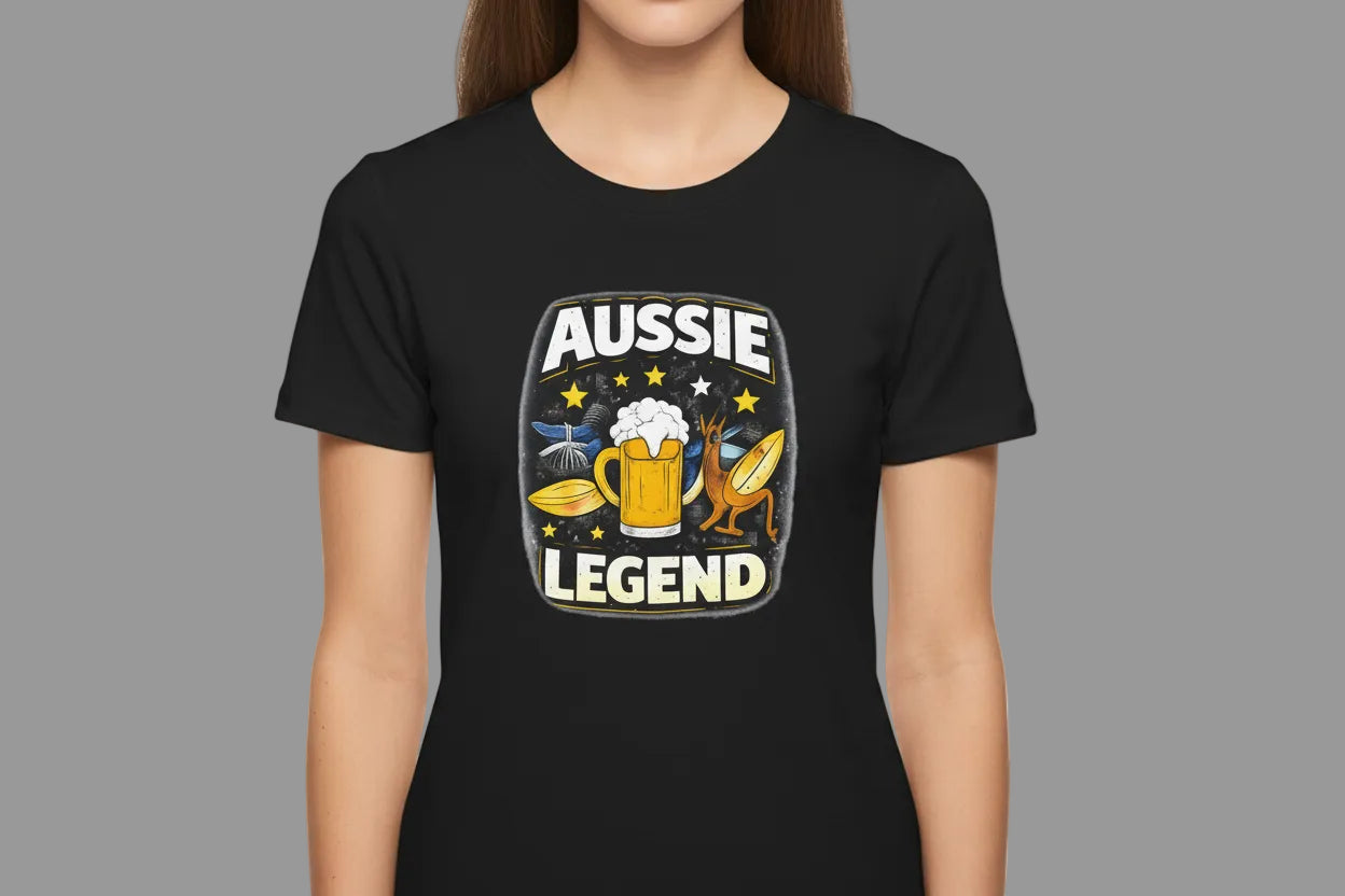 Aussie Legend T-Shirt – Beer & Surf Retro Graphic Tee
