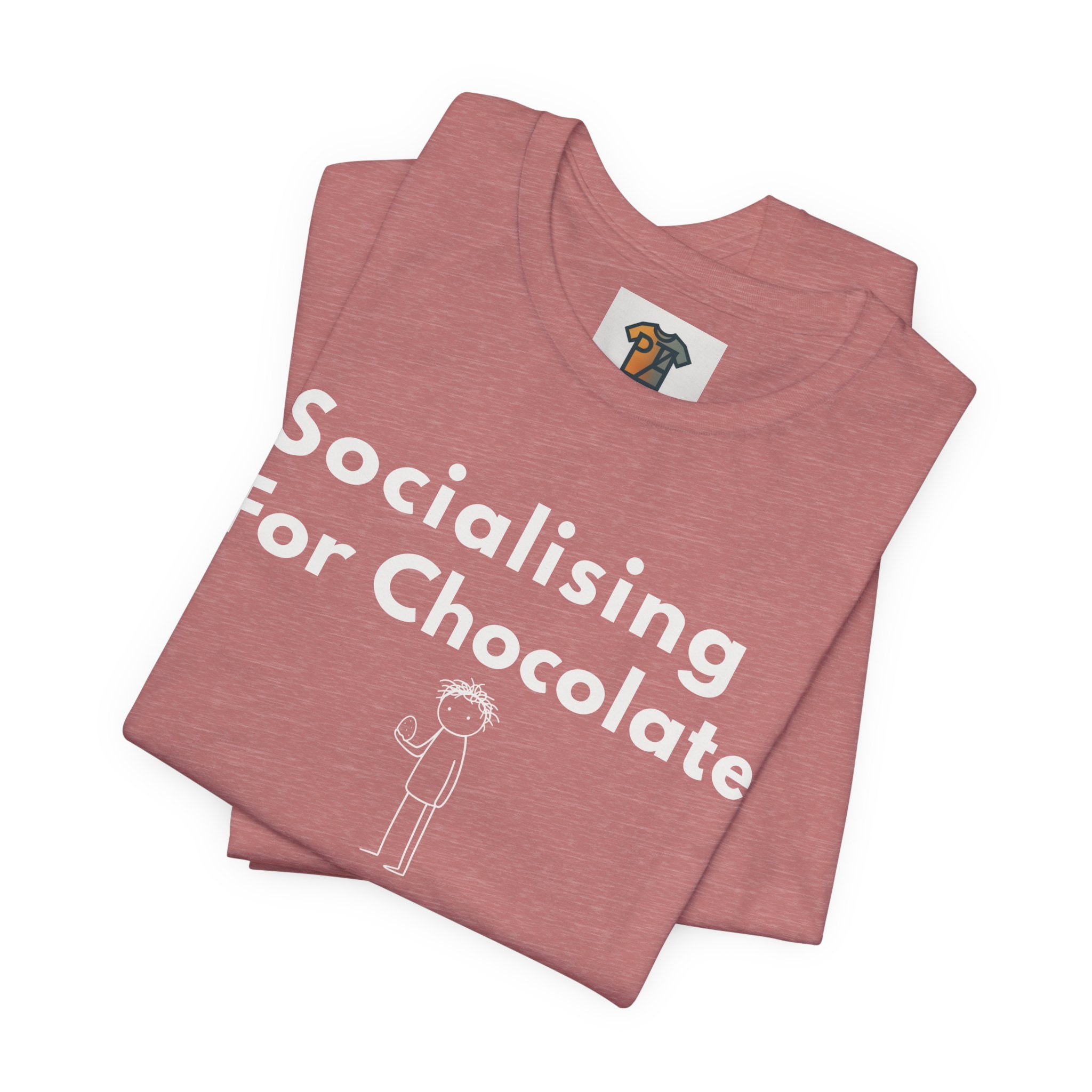 Socialising For Chocolate T-Shirt | Funny Easter Tee | Aussie Humour Graphic Shirt | Chocolate Lover Gift | Deadpan Statement Tee