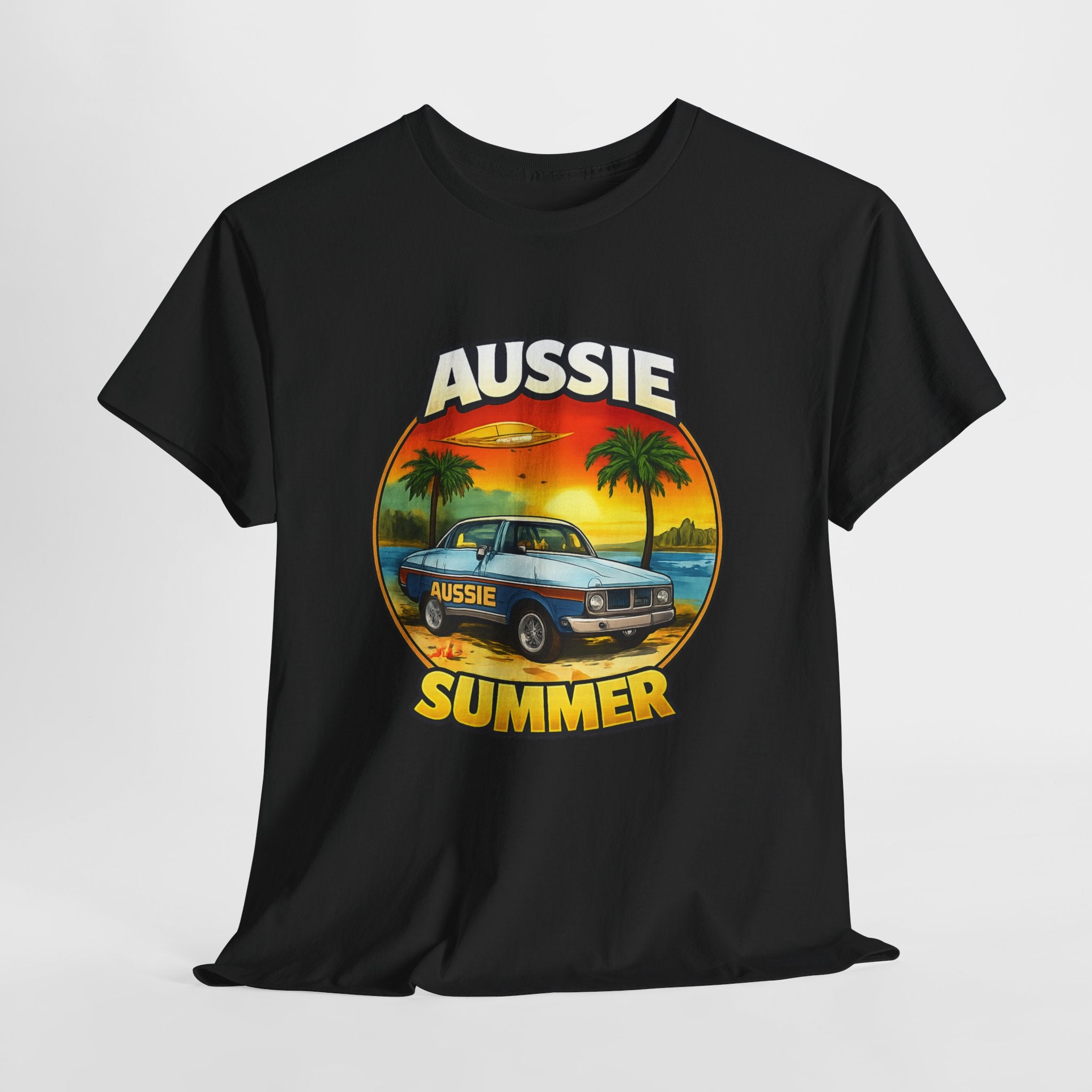 Aussie Summer Car T-Shirt | Retro Coastal Ute Graphic Tee | Vintage Road Trip Shirt | Australian Beach Style Tee