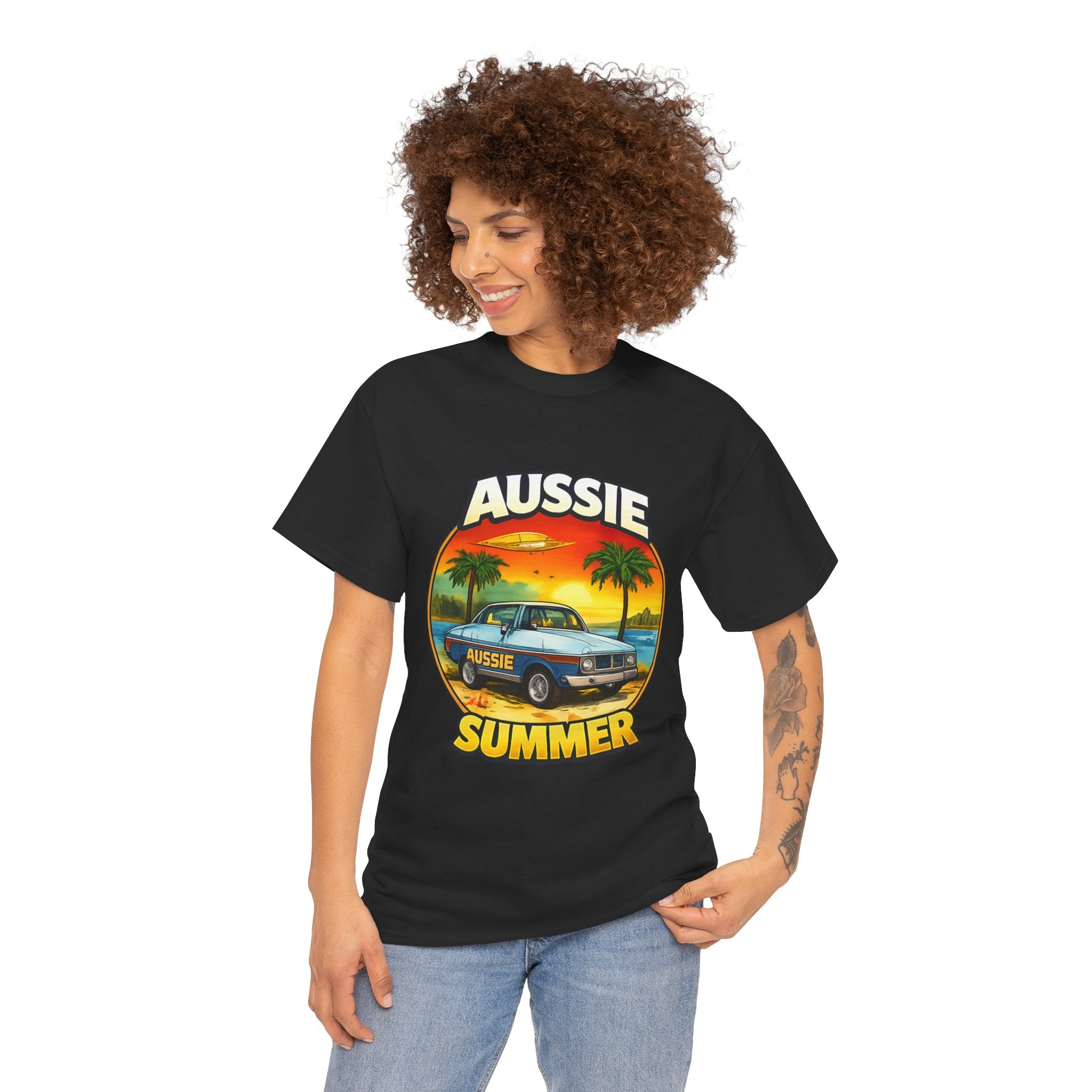 Aussie Summer Car T-Shirt | Retro Coastal Ute Graphic Tee | Vintage Road Trip Shirt | Australian Beach Style Tee