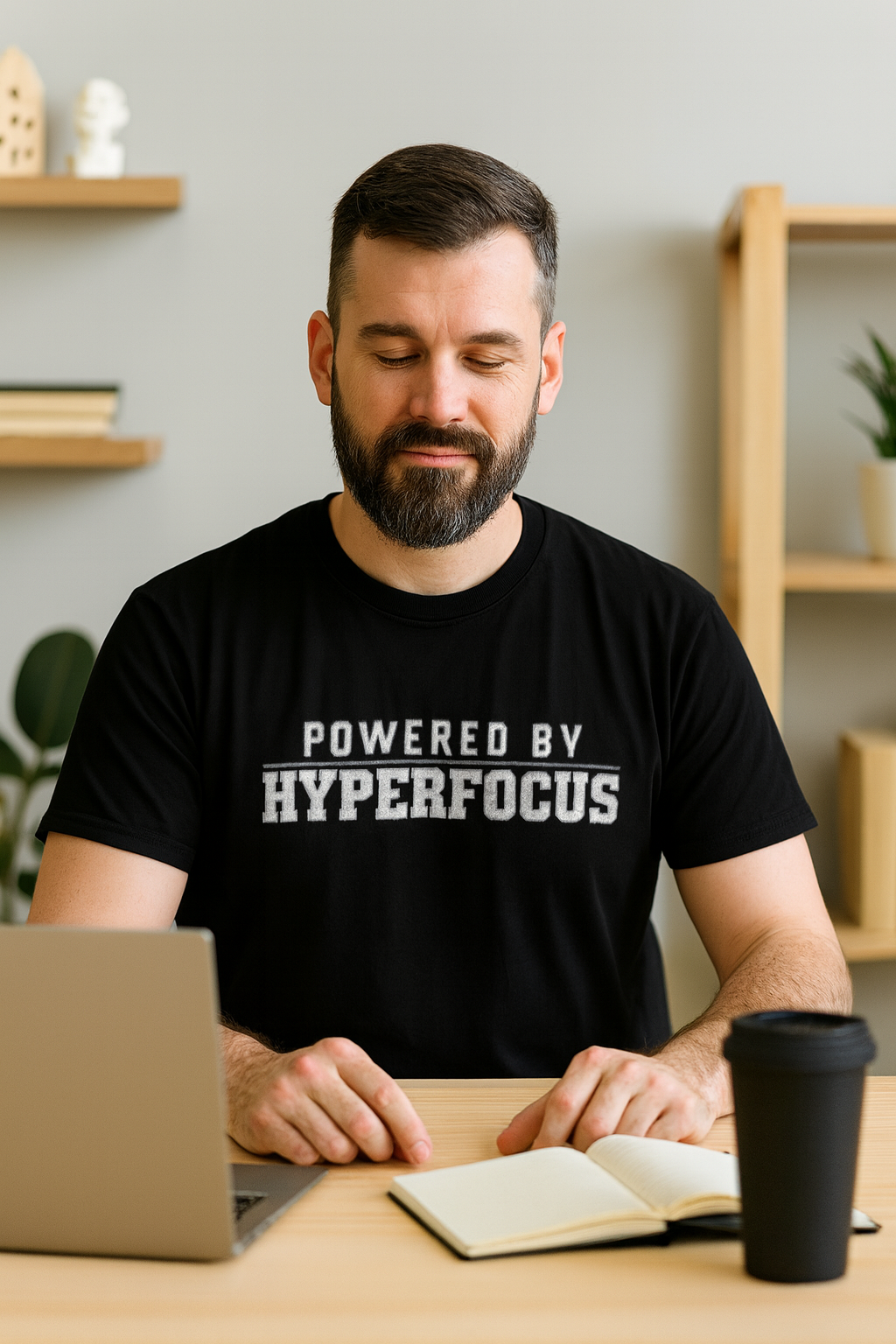 Powered by Hyperfocus T‑Shirt — Men's Oversized Graphic Tee
