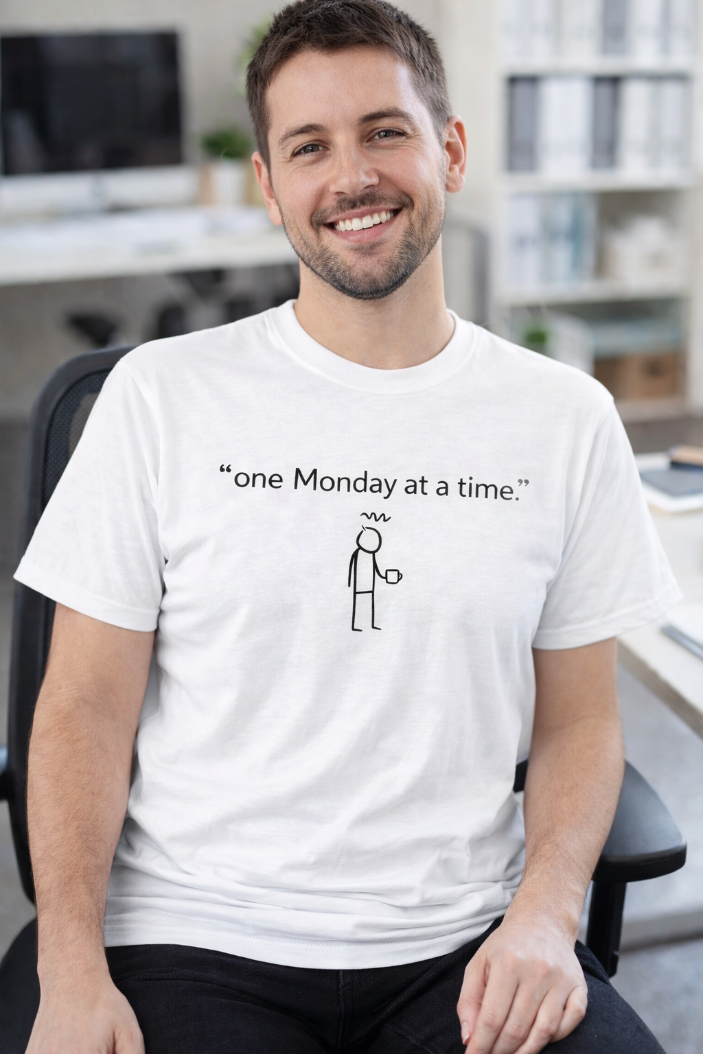 “One Monday at a Time” Team Work T-Shirt – Office Humour Tee