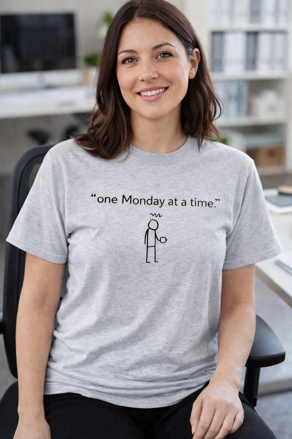“One Monday at a Time” Team Work T-Shirt – Office Humour Tee