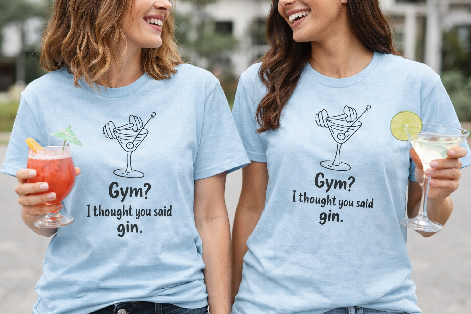 Gin Not Gym T-Shirt — Funny "Gym? I Thought You Said Gin." Cocktail Tee