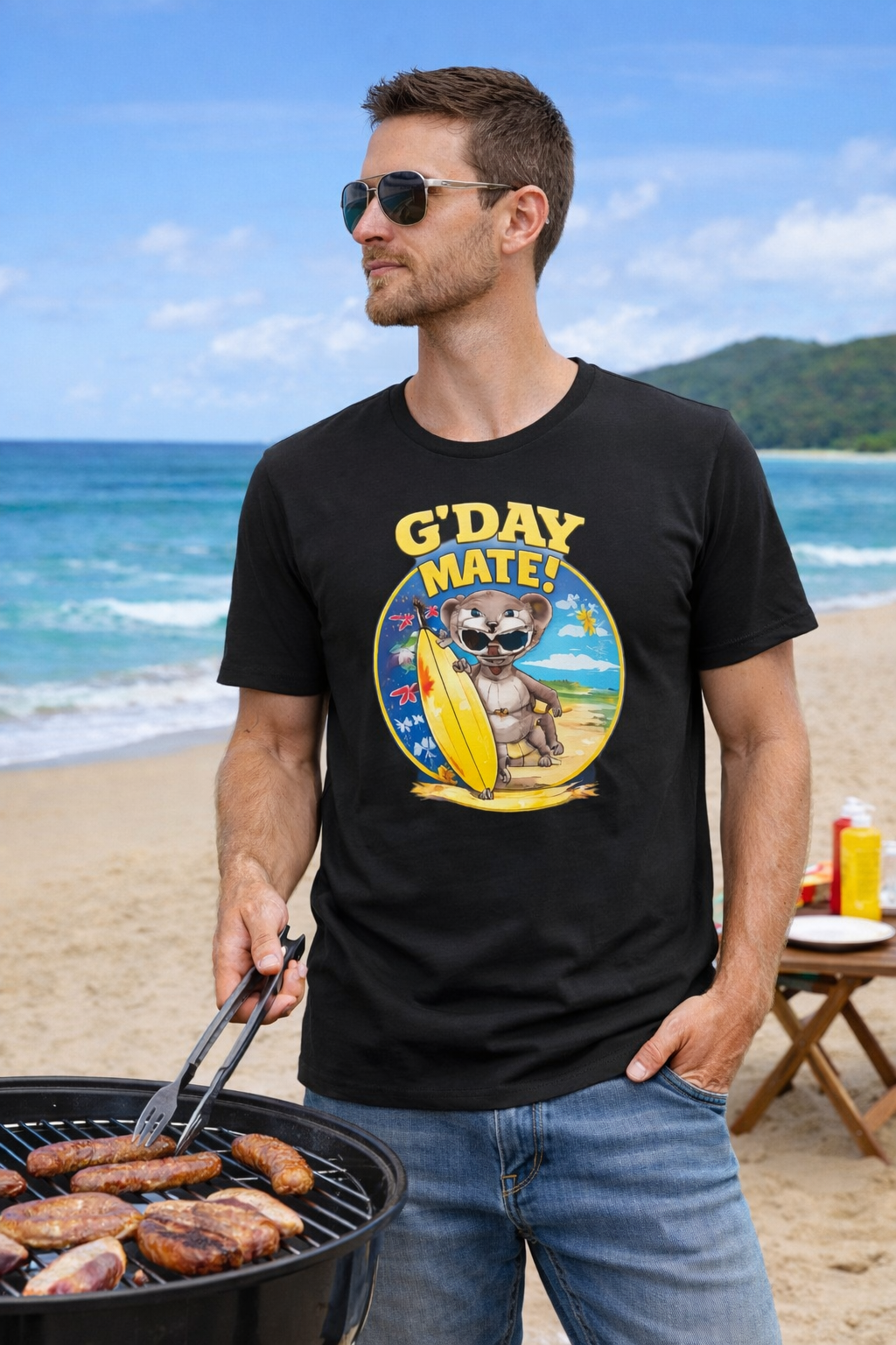G'Day Mate! Quokka Surf Tee - Australian Beach Vacation T-Shirt