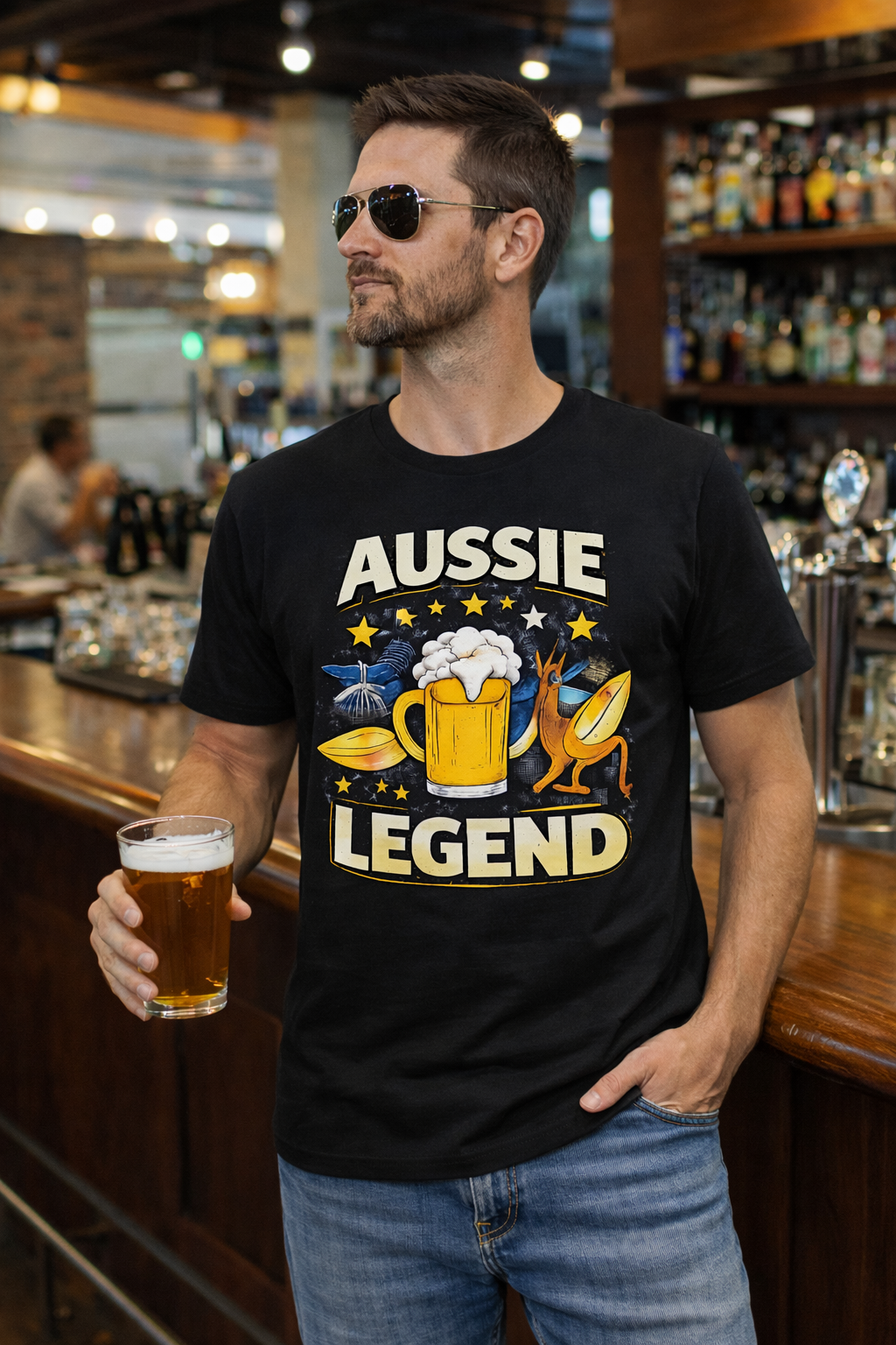 Aussie Legend T-Shirt – Beer & Surf Retro Graphic Tee