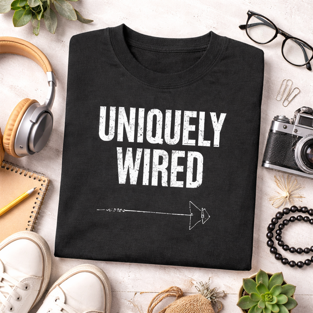 “Uniquely Wired” Graphic T-Shirt | Classic Fit Cotton Tee | Distressed Streetwear Design