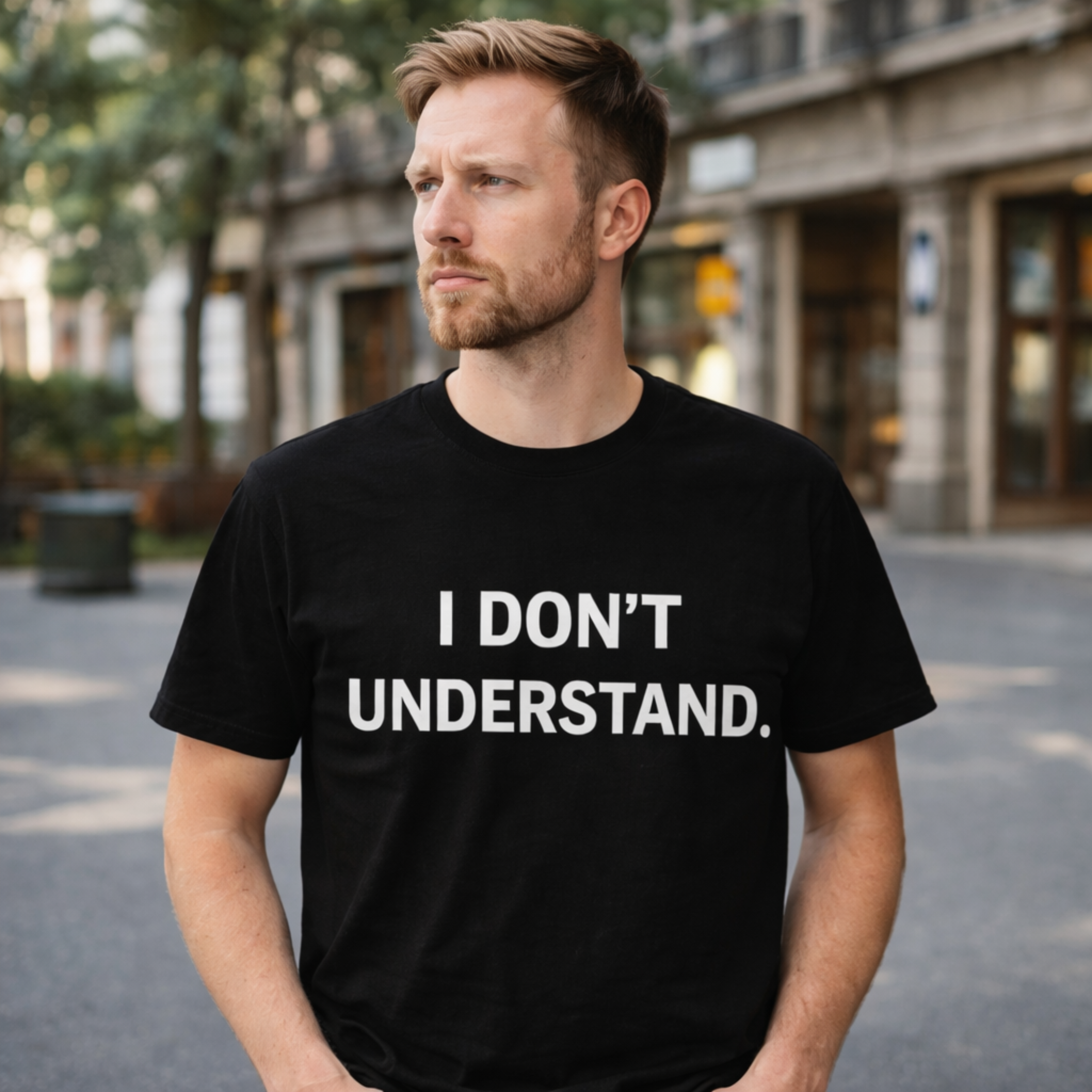 I DON’T UNDERSTAND. – Minimalist Unisex Cotton T-Shirt