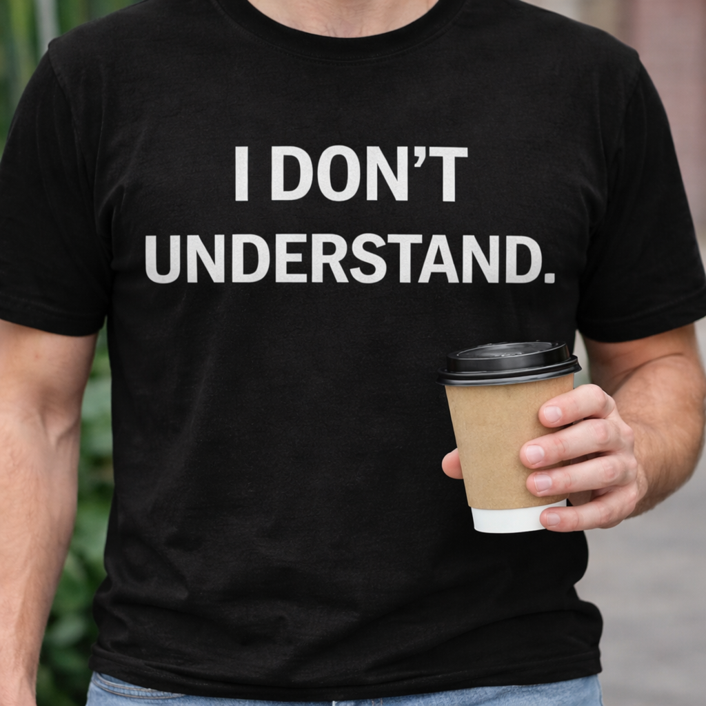 I DON’T UNDERSTAND. – Minimalist Unisex Cotton T-Shirt