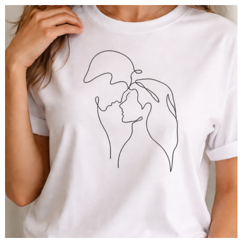 Abstract One Line Couple Shirt, Minimalist Kiss Tee