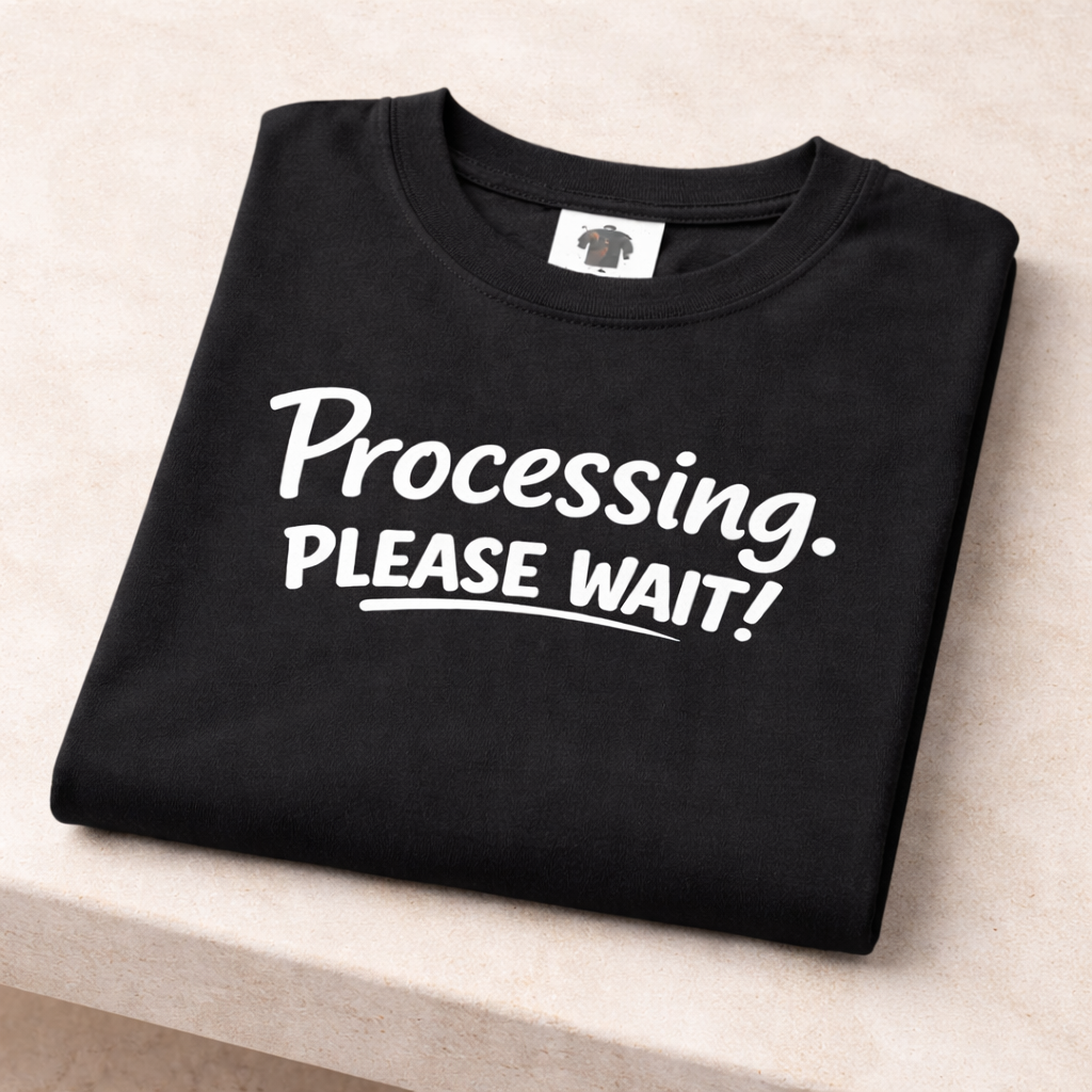 Processing. Please Wait. T-Shirt | Funny Minimal Quote Tee | Introvert & Neurodiverse
