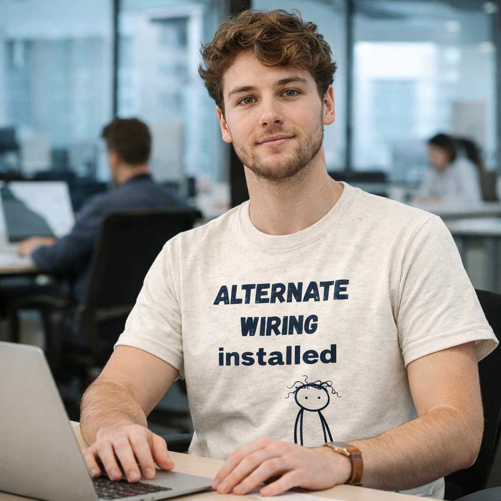 Alternate Wiring Installed T-Shirt | Minimal Tee for Introverts & Neurodiverse Minds