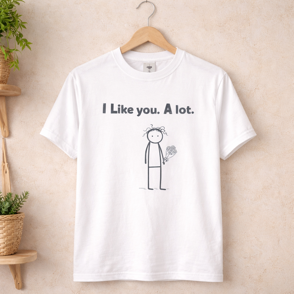I Like You. A Lot. T-Shirt | Minimal Neurodiverse & Introvert Tee