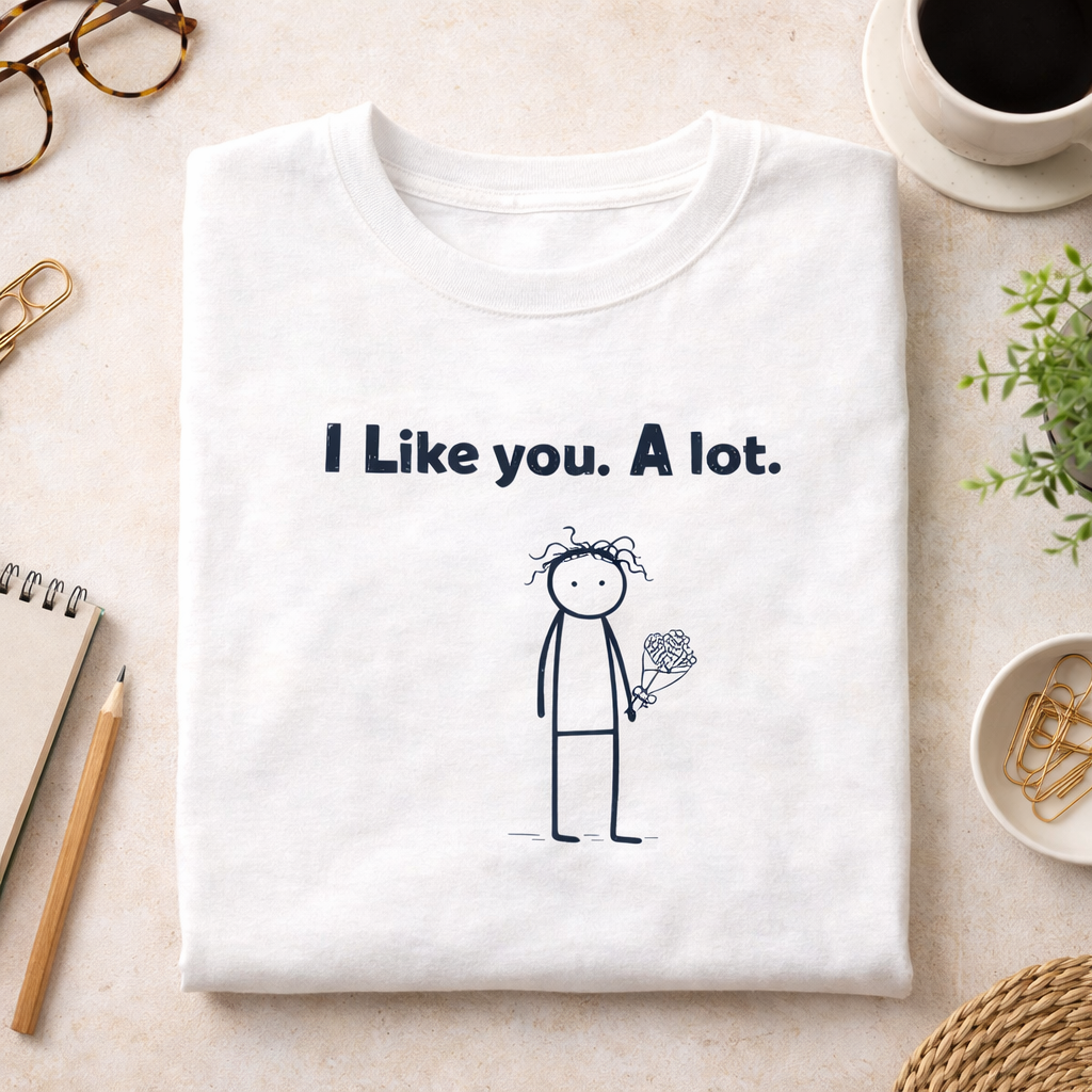 I Like You. A Lot. T-Shirt | Minimal Neurodiverse & Introvert Tee