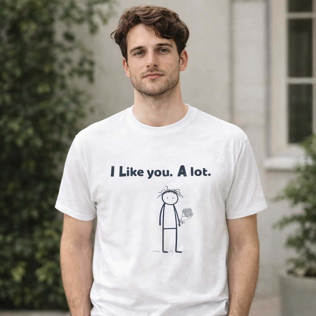 I Like You. A Lot. T-Shirt | Minimal Neurodiverse & Introvert Tee