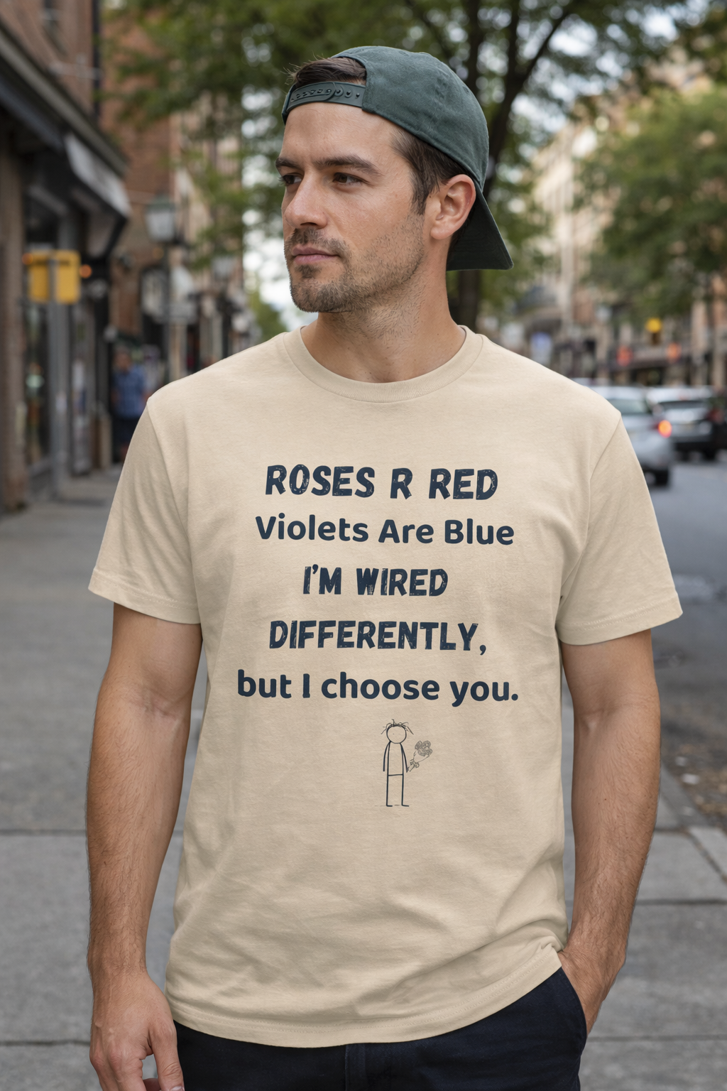 Roses Are Red Wired Differently T-Shirt | Funny Neurodivergent Tee | Thoughtful Gift for Deep Thinkers