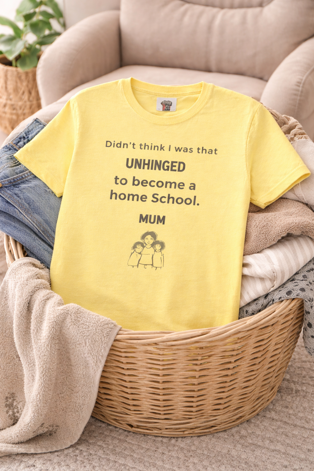 Unhinged Homeschool Mum T-Shirt | Funny Homeschool Parenting Tee