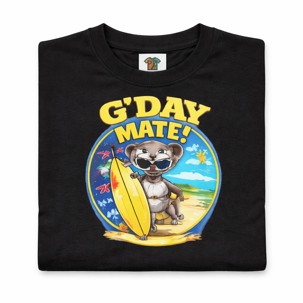 G'Day Mate! Koala Surf Tee - Australian Beach Vacation T-Shirt