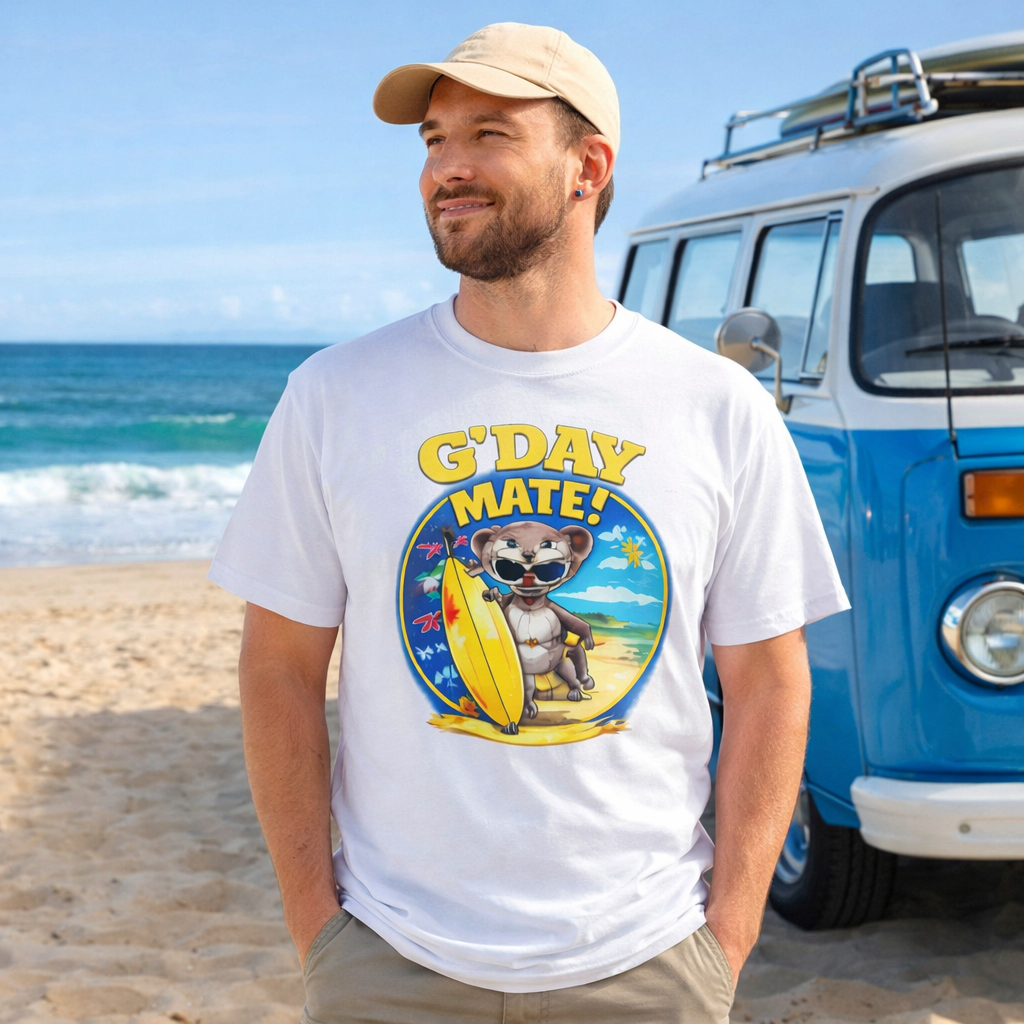 G'Day Mate! Koala Surf Tee - Australian Beach Vacation T-Shirt