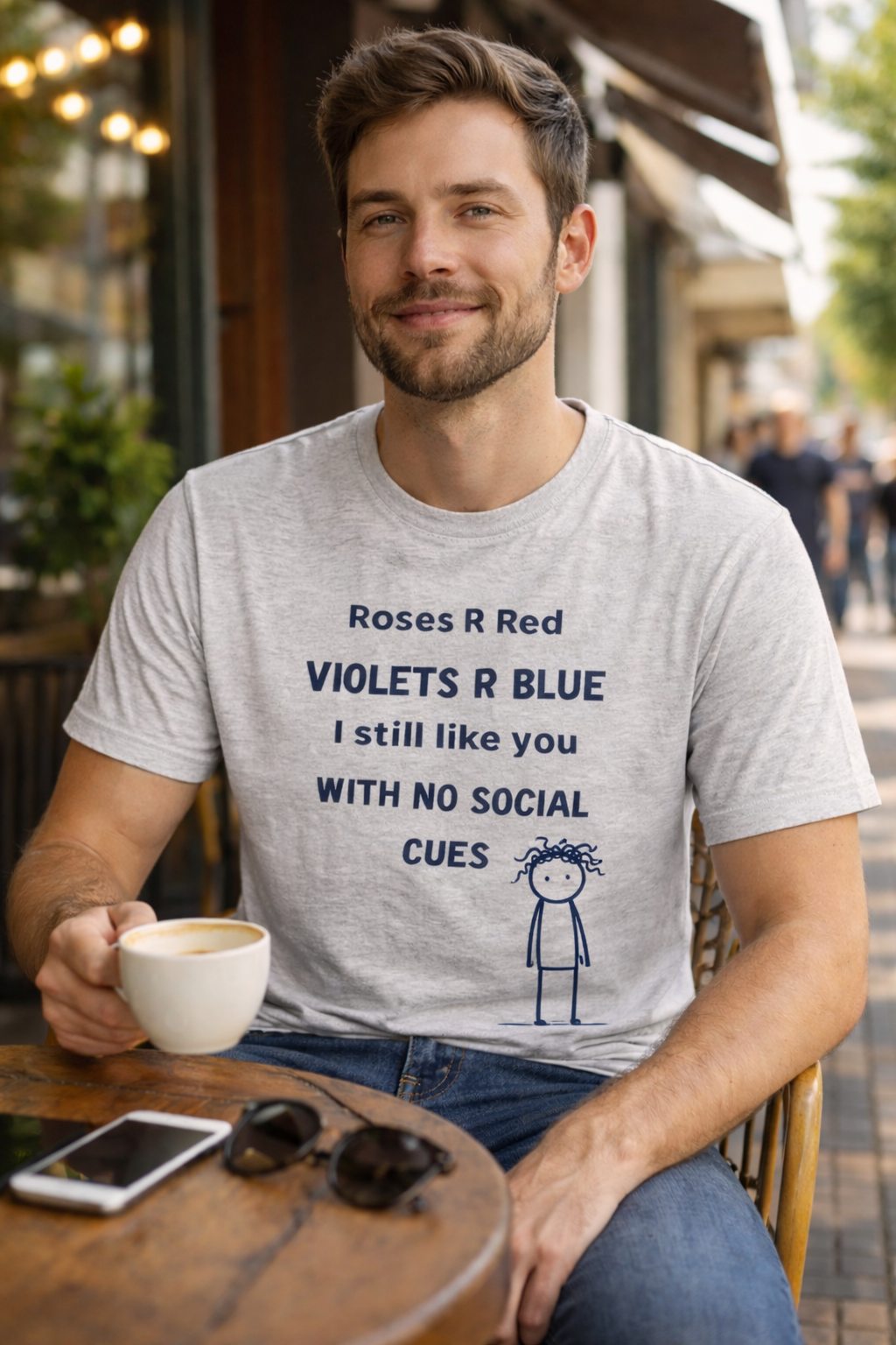 Roses R Red Violets R Blue Tee | Funny Neurodivergent Social Cues T-Shirt