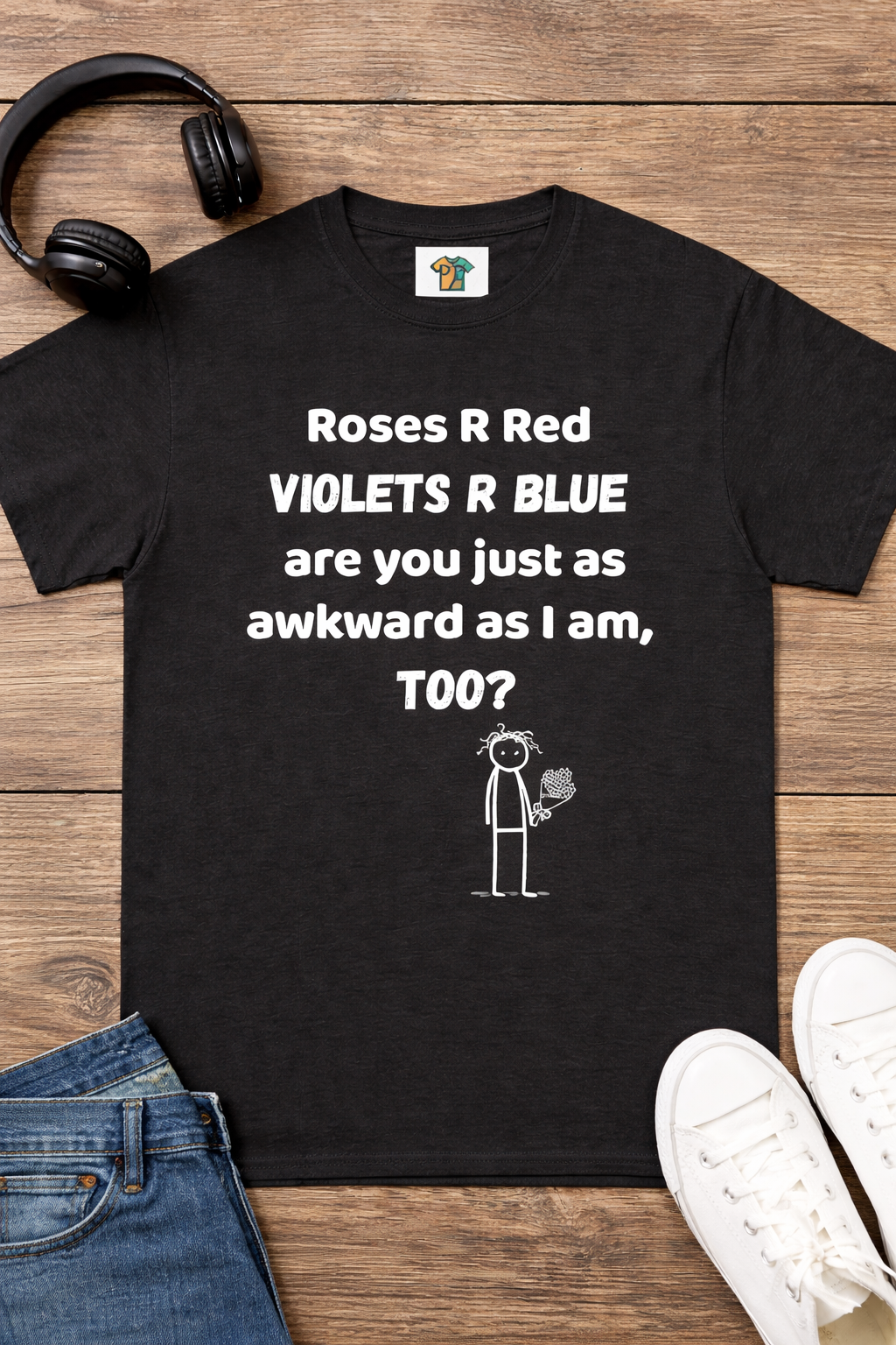 Funny Awkward Love T-Shirt | Roses R Red Violets R Blue Te