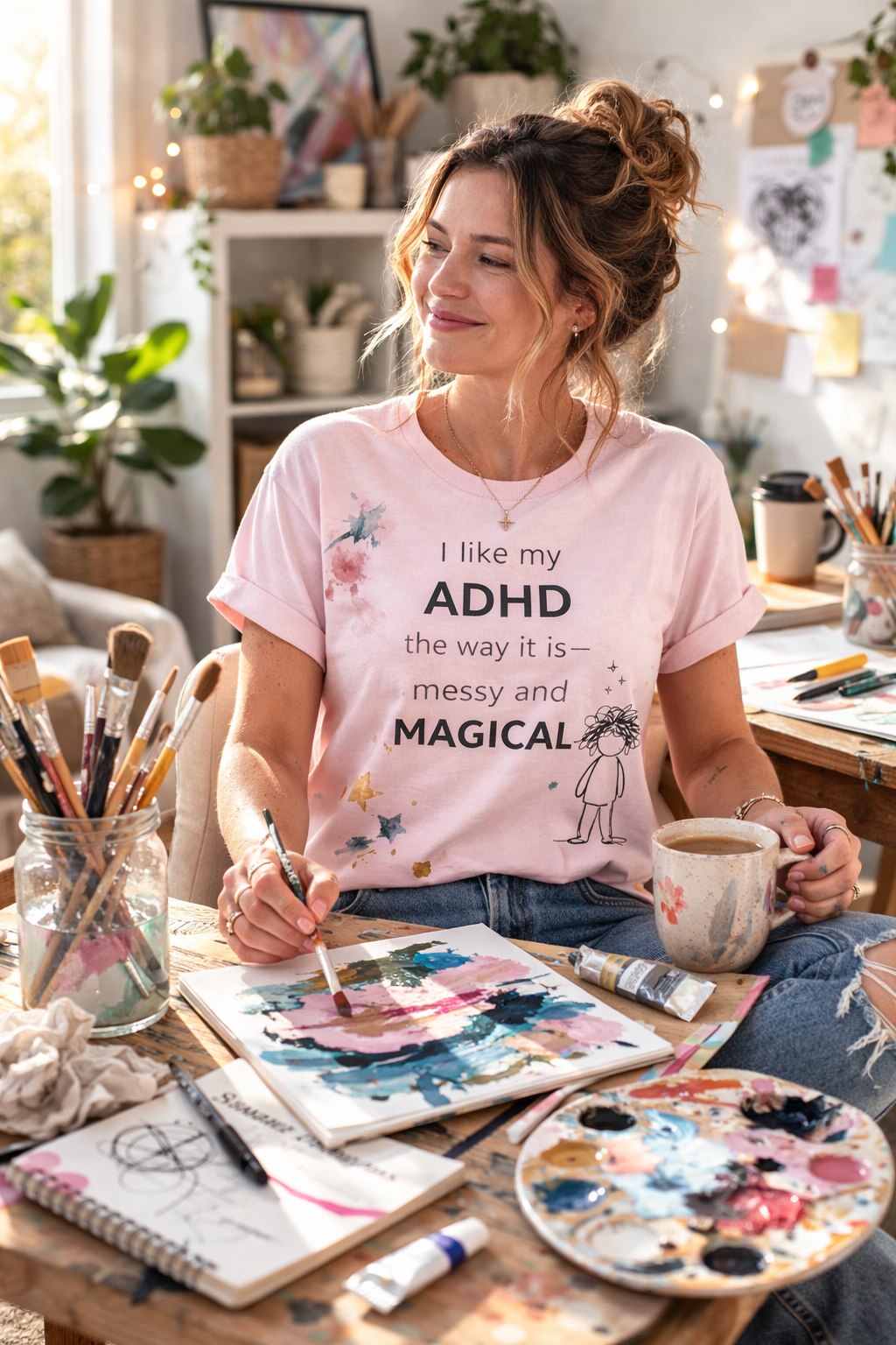 ADHD T Shirt – I Like My ADHD Messy & Magical | Neurodivergent Awareness Shirt | Gift for ADHD Women & Adults
